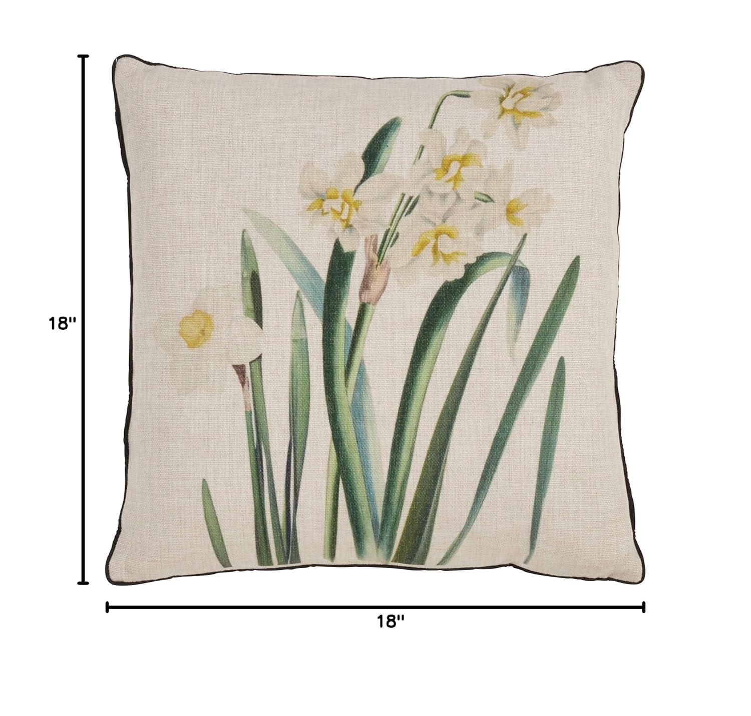 Saro Floriculture Collection Floral Throw Pillow