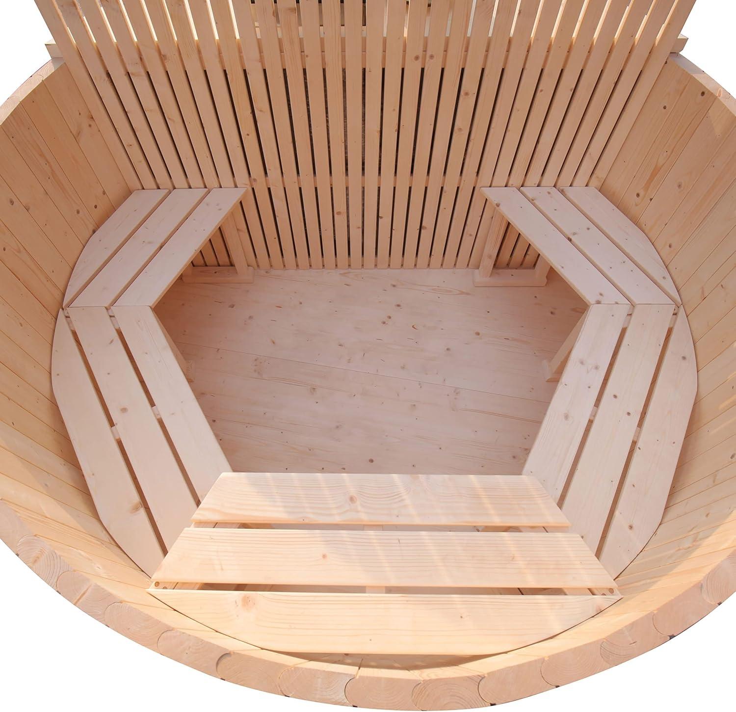 ALEKO Wood-Fired Hot Tub and Ice Bath with Internal Stove – 4-5 Person – Pine