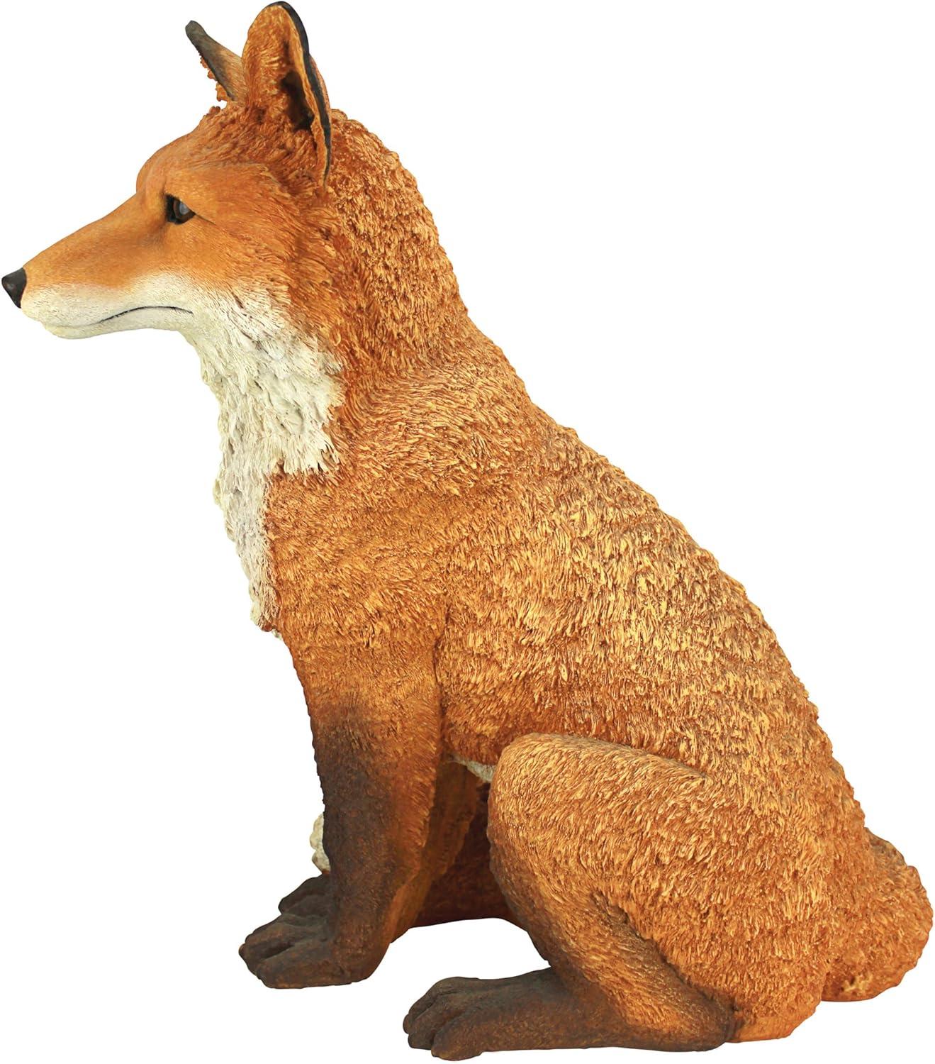 Simon the Woodland Fox Hand-Painted Polyresin Garden Statue