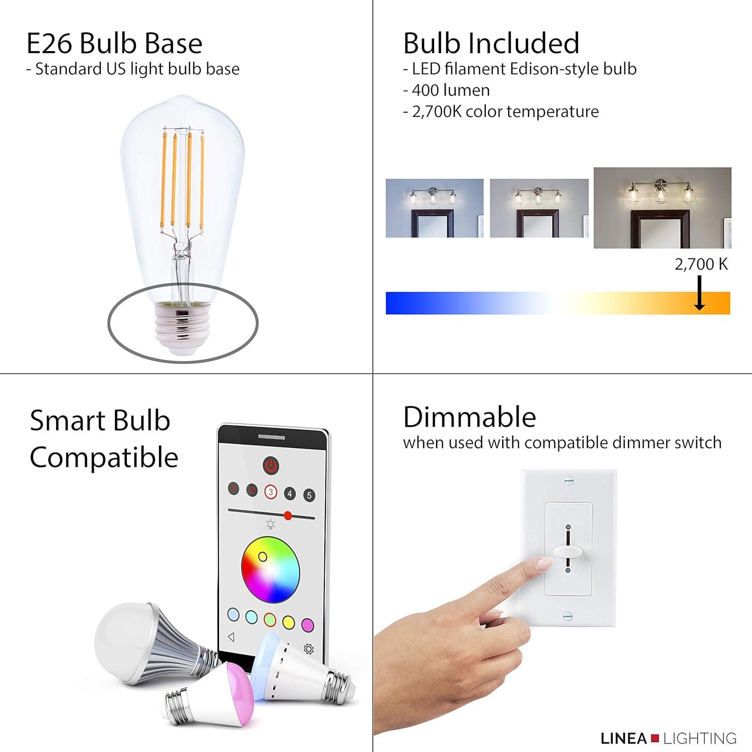 Linea di Liara Sferra Modern Large Glass Pendant Light Kitchen Island Brass Pendant Lighting Smoked Glass Globe Pendant Light Mid Century Hanging Light Fixture, LED Bulb Included, UL Listed