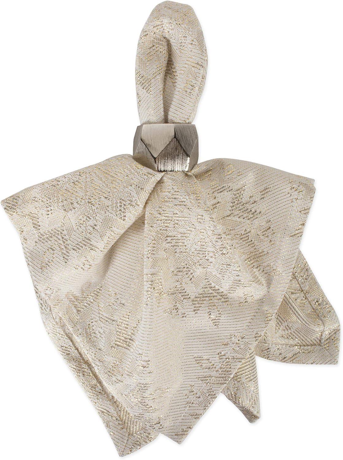 Snowflake Jacquard Beige Cotton Napkin Set, 20x20, 6 Piece