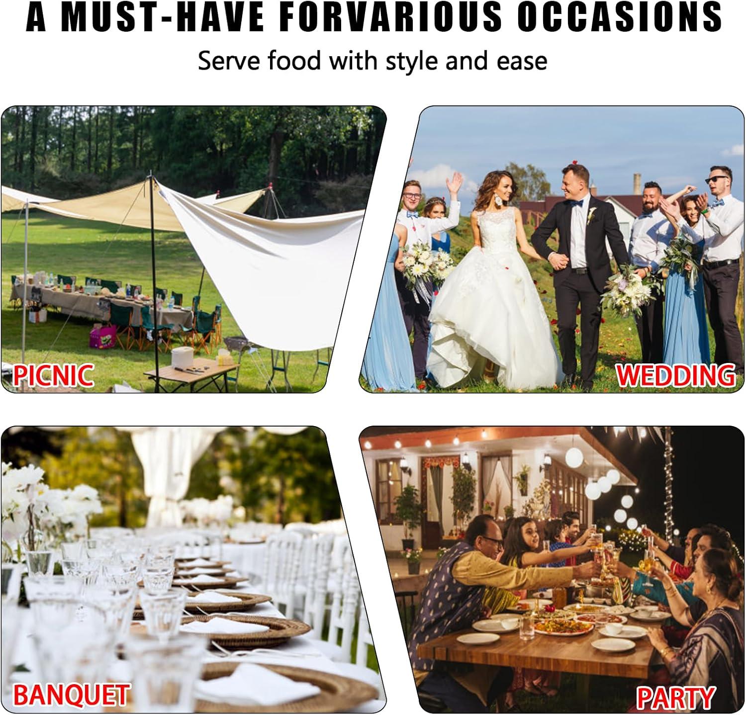 The Party Aisle™ Chafing Dishes For Buffet 4 Pack, 8 Qt Stainless Steel Chafers And Buffet Warmers Sets With Lid, Rectangle Serving Food Warmer Catering Supplies Buffet Display For Parties