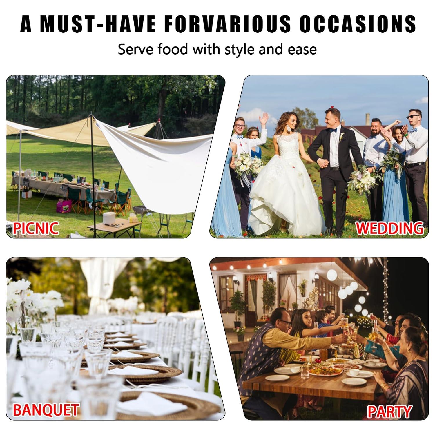 The Party Aisle™ Chafing Dishes For Buffet 4 Pack, 8 Qt Stainless Steel Chafers And Buffet Warmers Sets With Lid, Rectangle Serving Food Warmer Catering Supplies Buffet Display For Parties