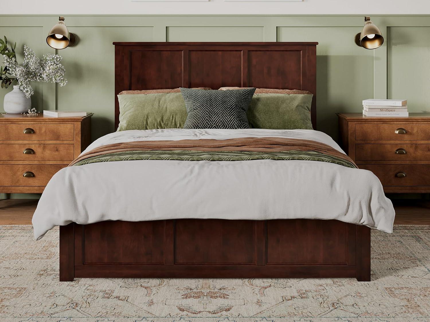 Madison Solid Wood Low Profile Platform Bed with Matching Footboard