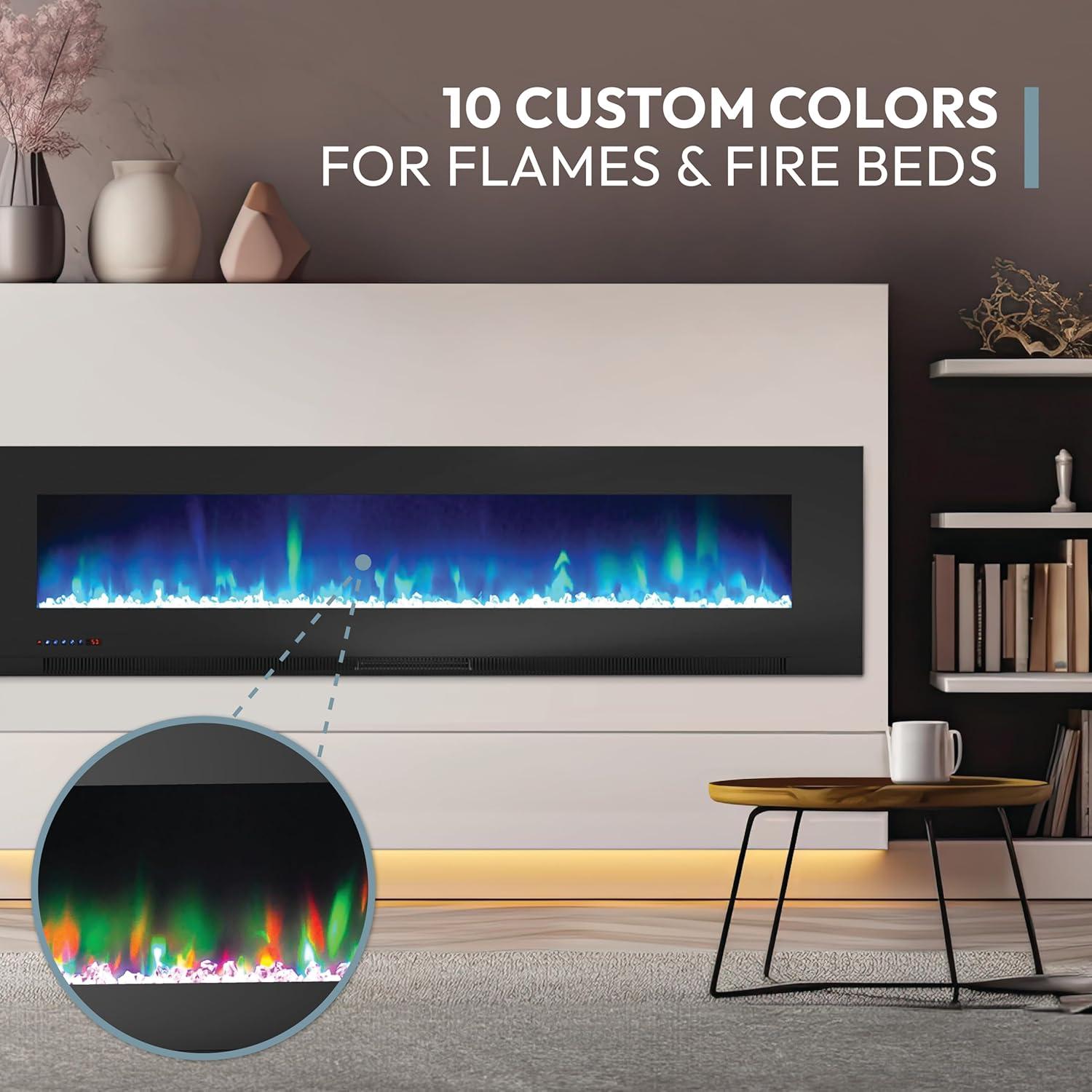 Cambridge Cambridge Wall Mount Electric Fireplace Heater with Remote Control for Indoor Use in Living Room, Bedroom, Home Office