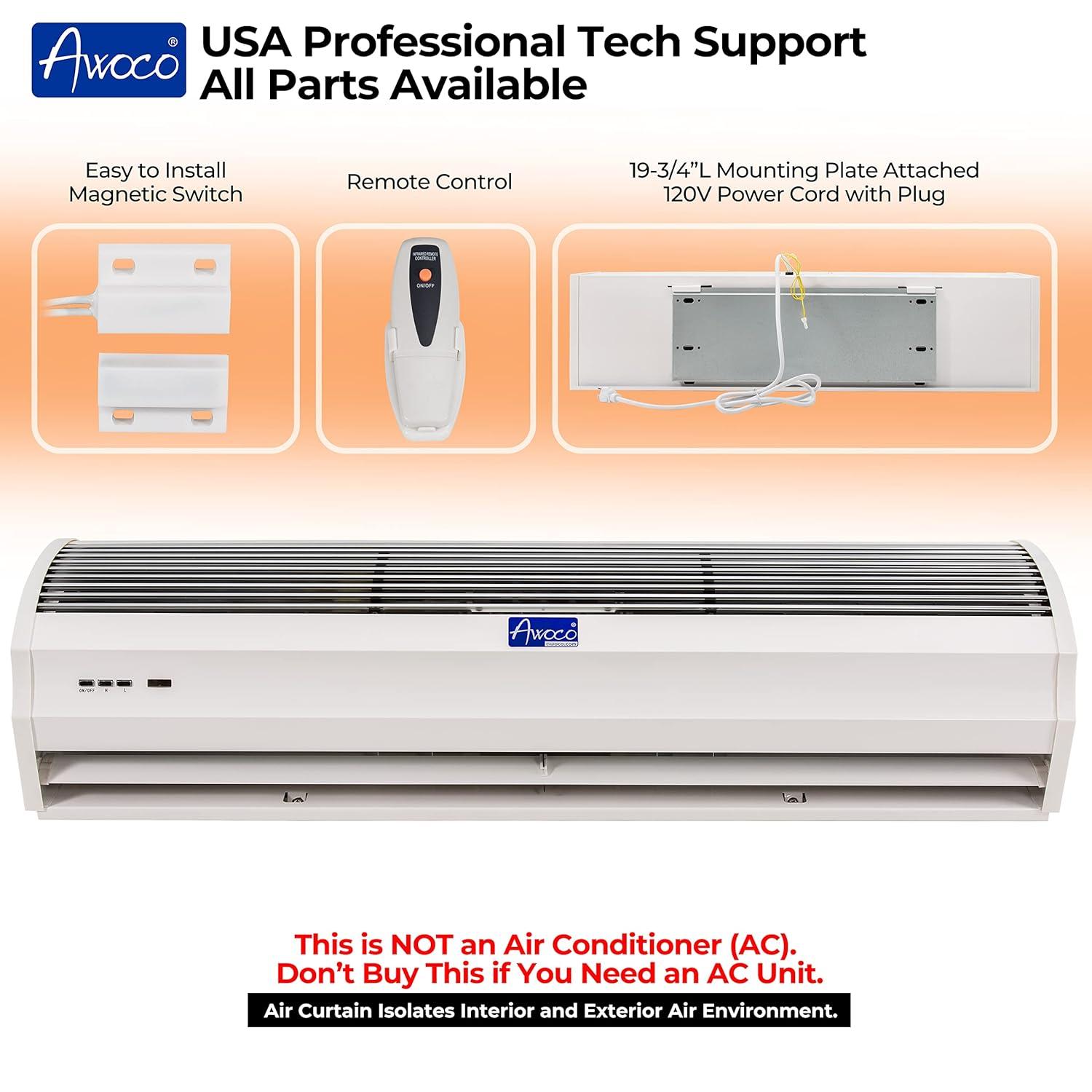 Awoco Awoco 48" Slimline Air Curtain Fan