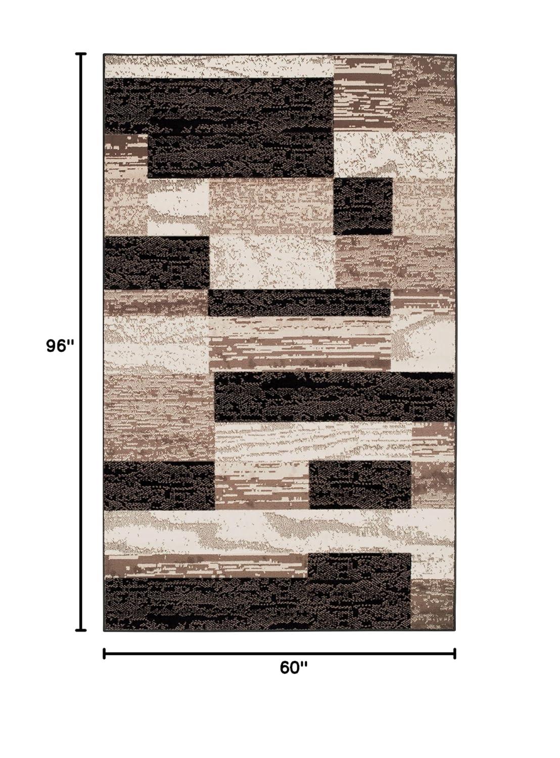 Superior Rockwood Geometric Indoor Area Rug, 5' x 8', Chocolate