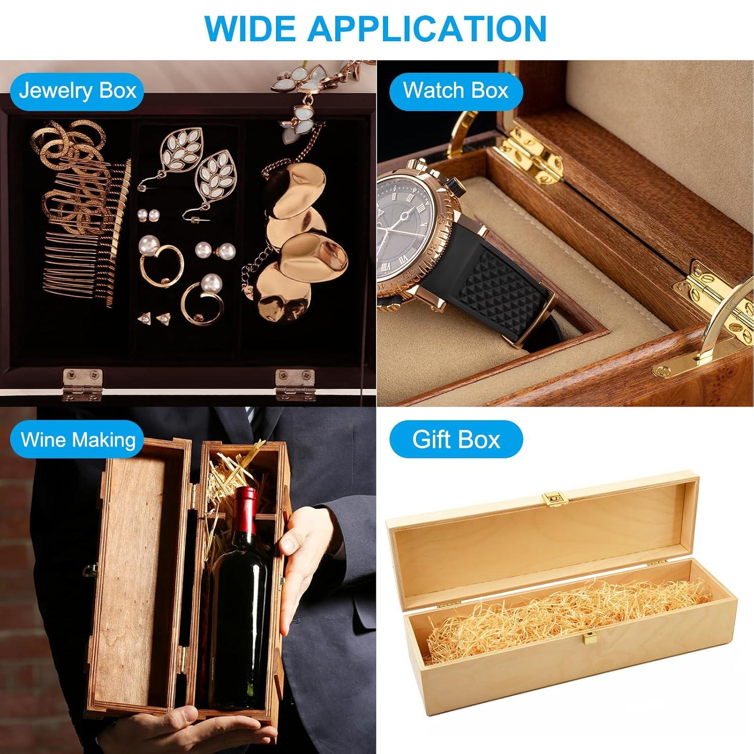 Uxcell Small Box Hinges 2 Inch, 10 Pack 180-Degree Butterfly Decorative Hinges Jewelry Box Hardware, Gold
