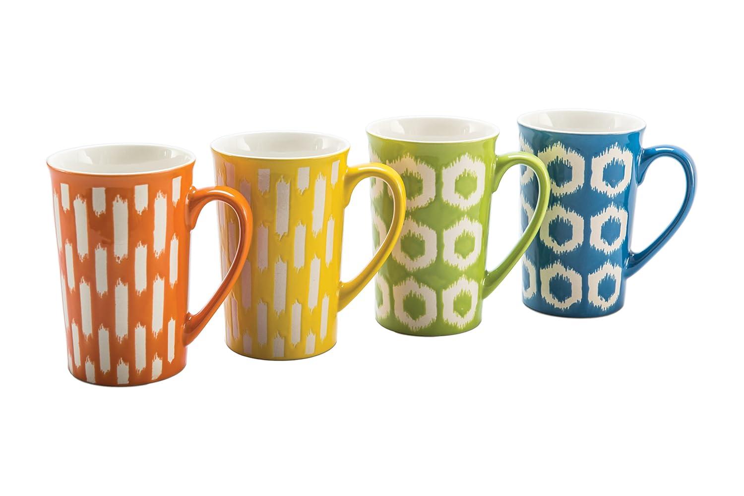 BIA Cordon Bleu BIA Cordon Bleu Set of 4 Assorted 16 oz Ikat Mugs