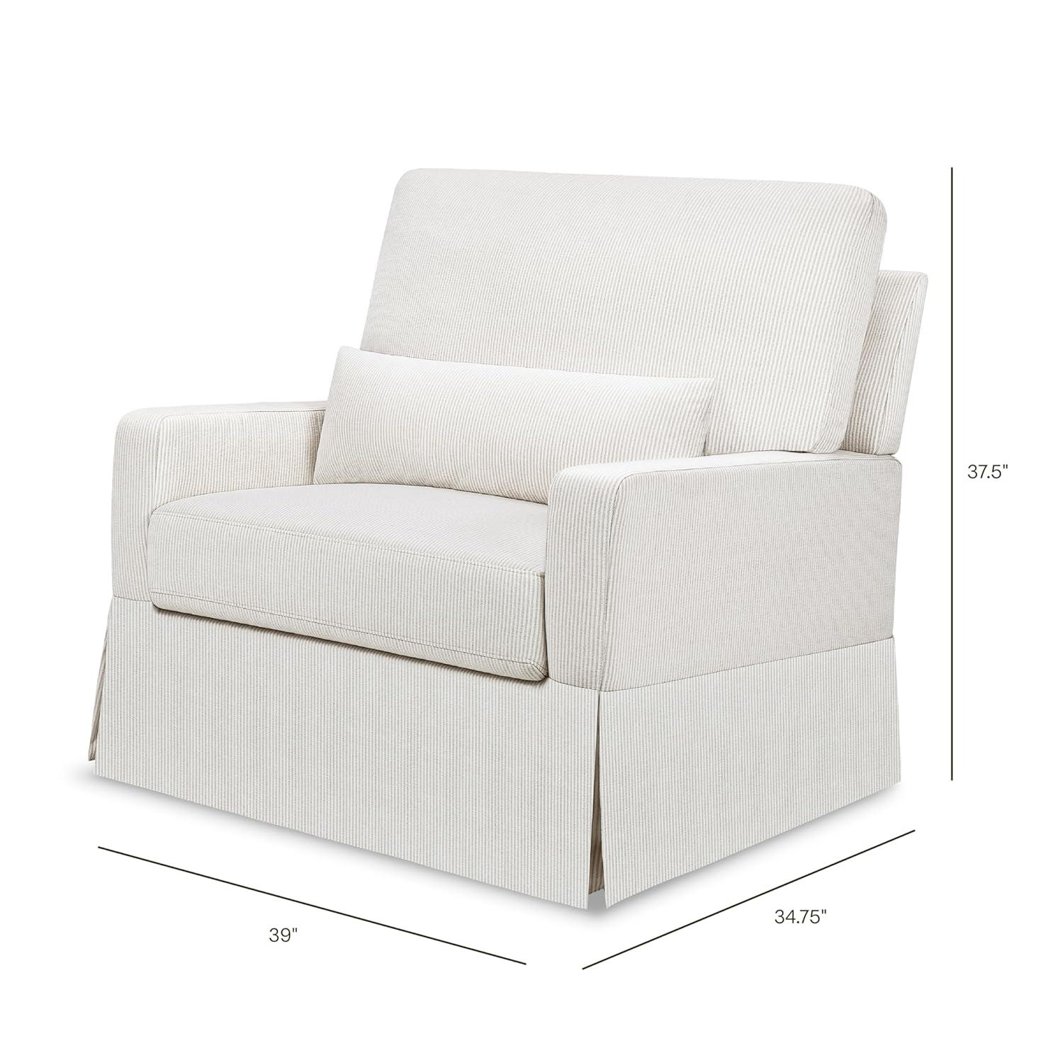 Crawford Pillowback Chair and a Half Upholstered Swivel Glider