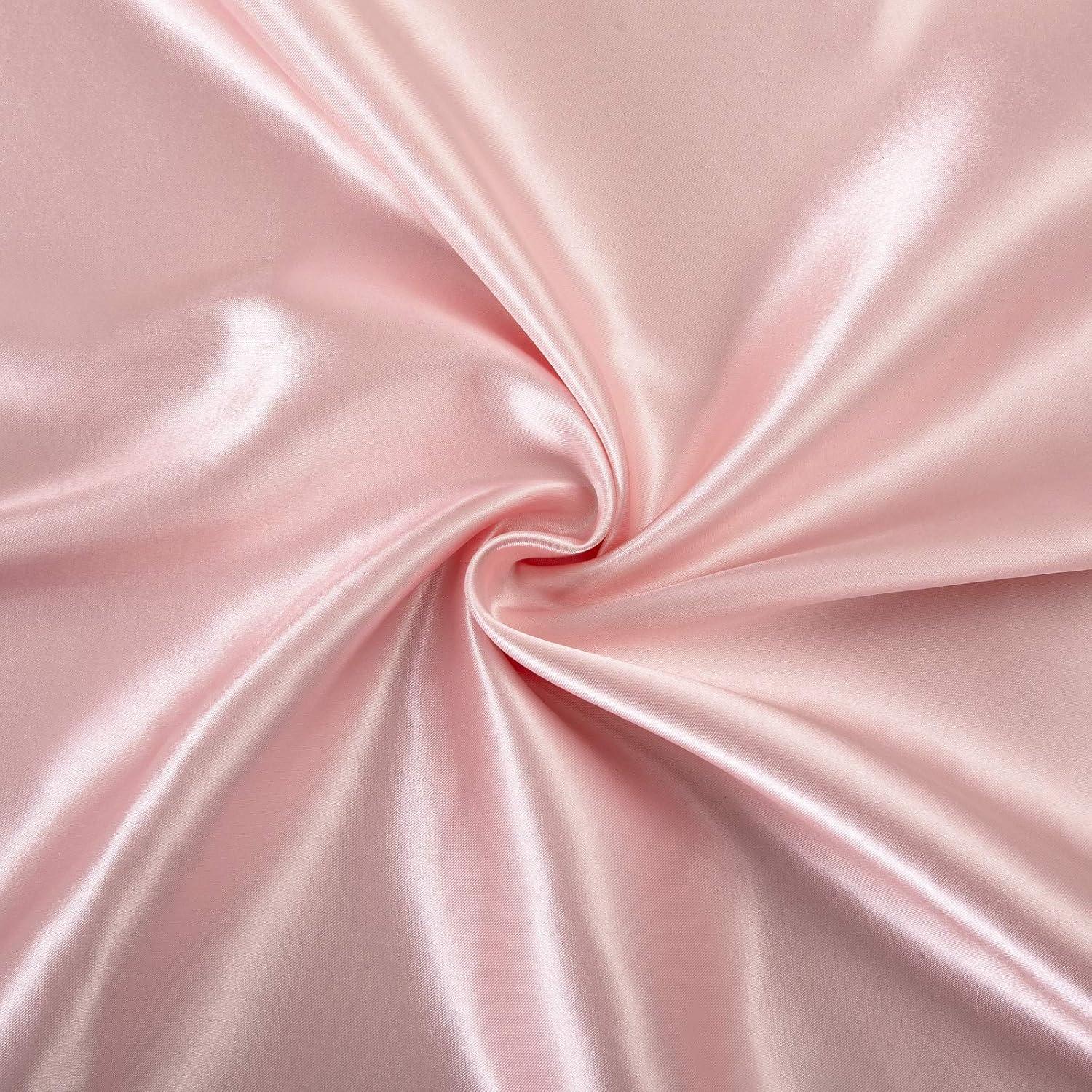 Blush Pink Satin King Sheet Set with Deep Pockets