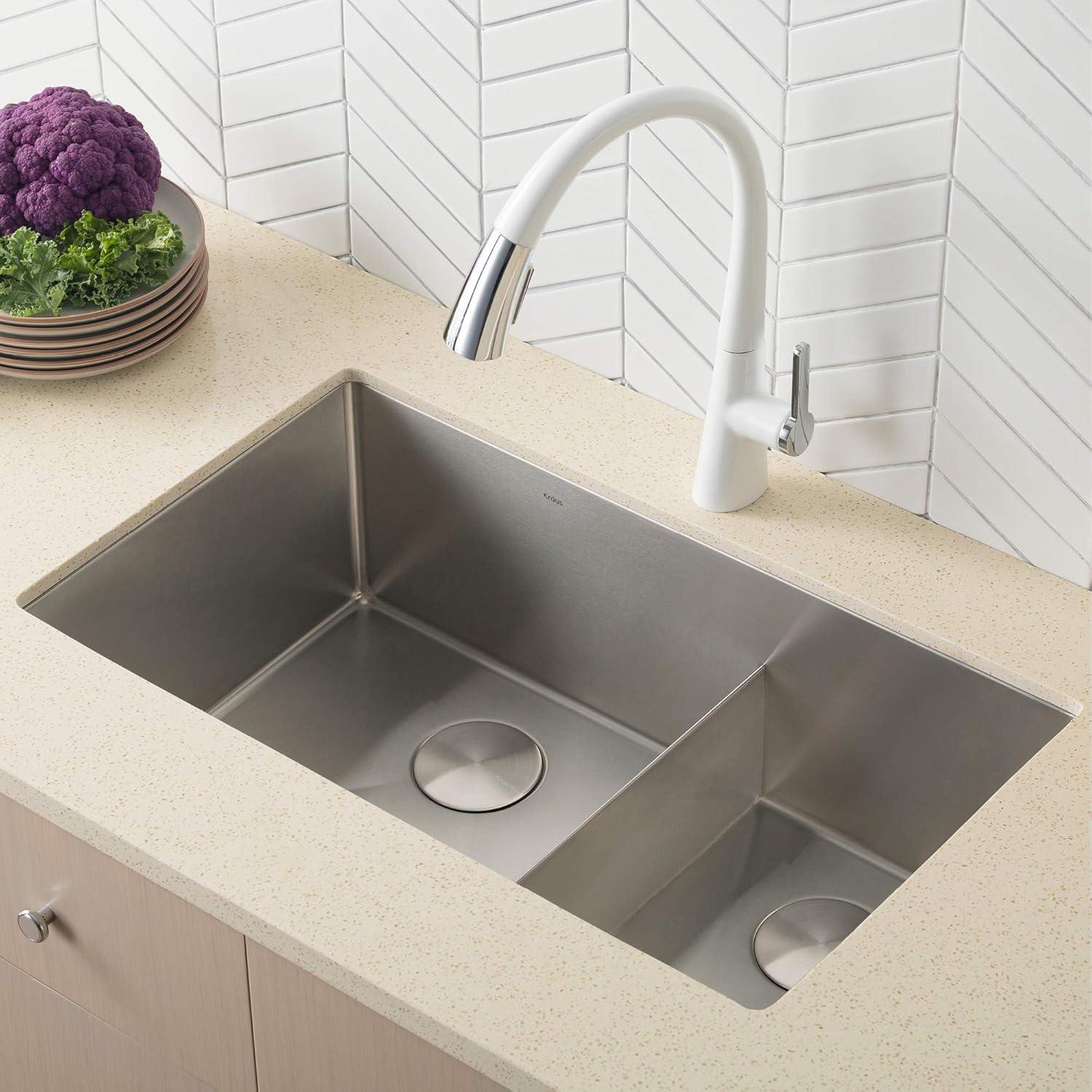 KRAUS Standart PRO™ Undermount 60/40 Double Bowl 16 Gauge Stainless Steel Kitchen Sink