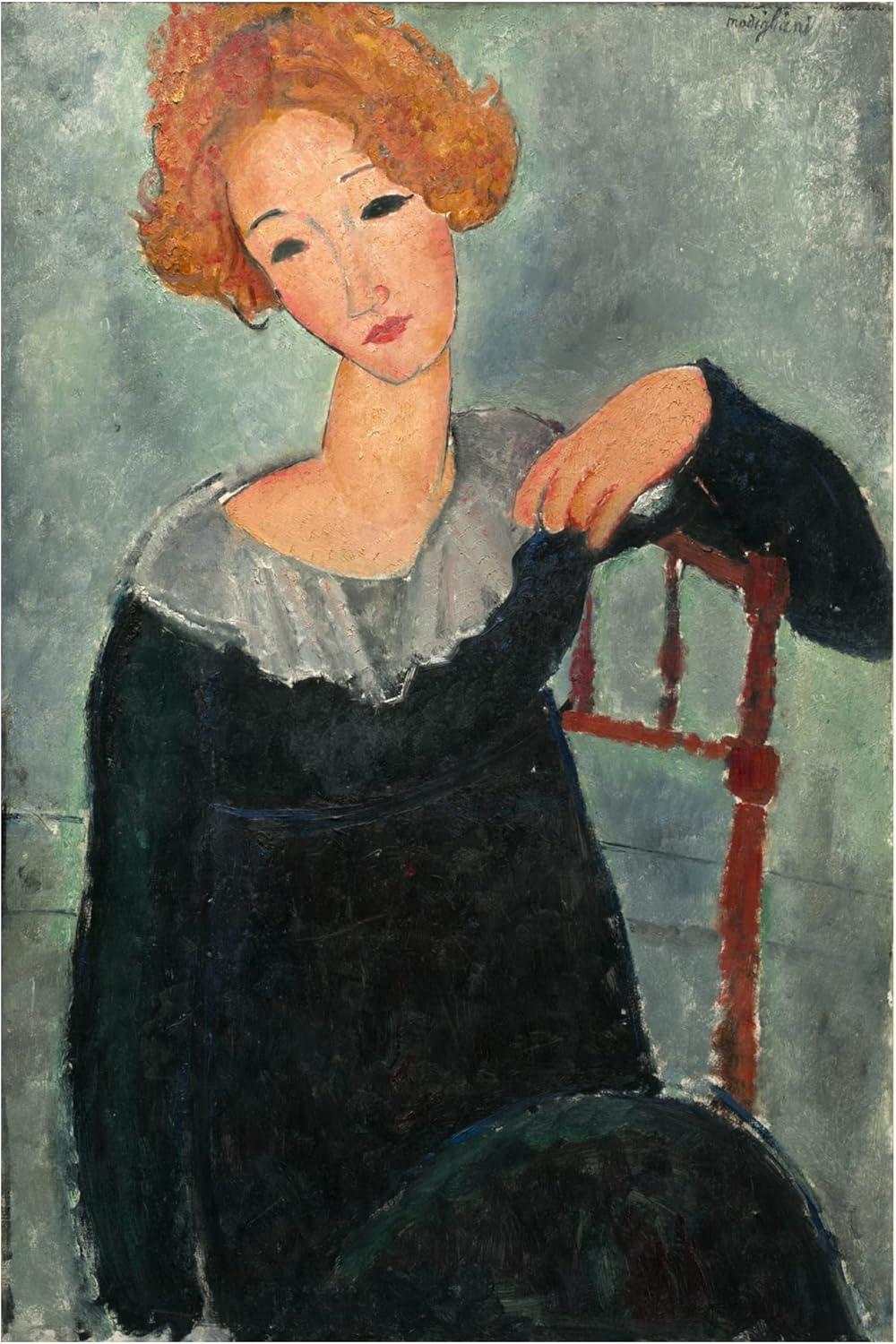 Amedeo Modigliani Woman with Red Hair Canvas Art 30 x 47 Inches