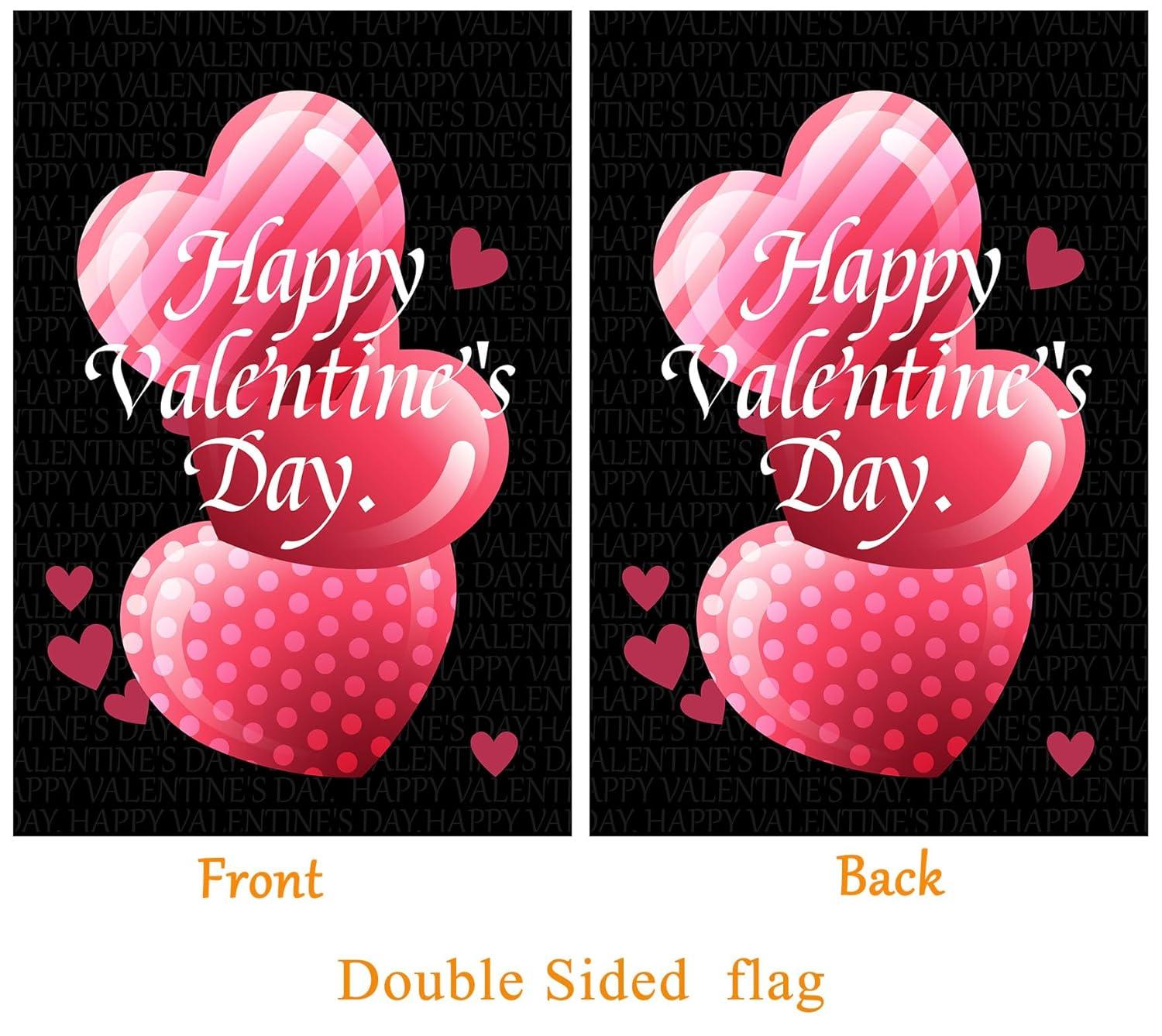 Happy Valentine's Day Double Sided House Flag 40" x 28" Briarwood Lane