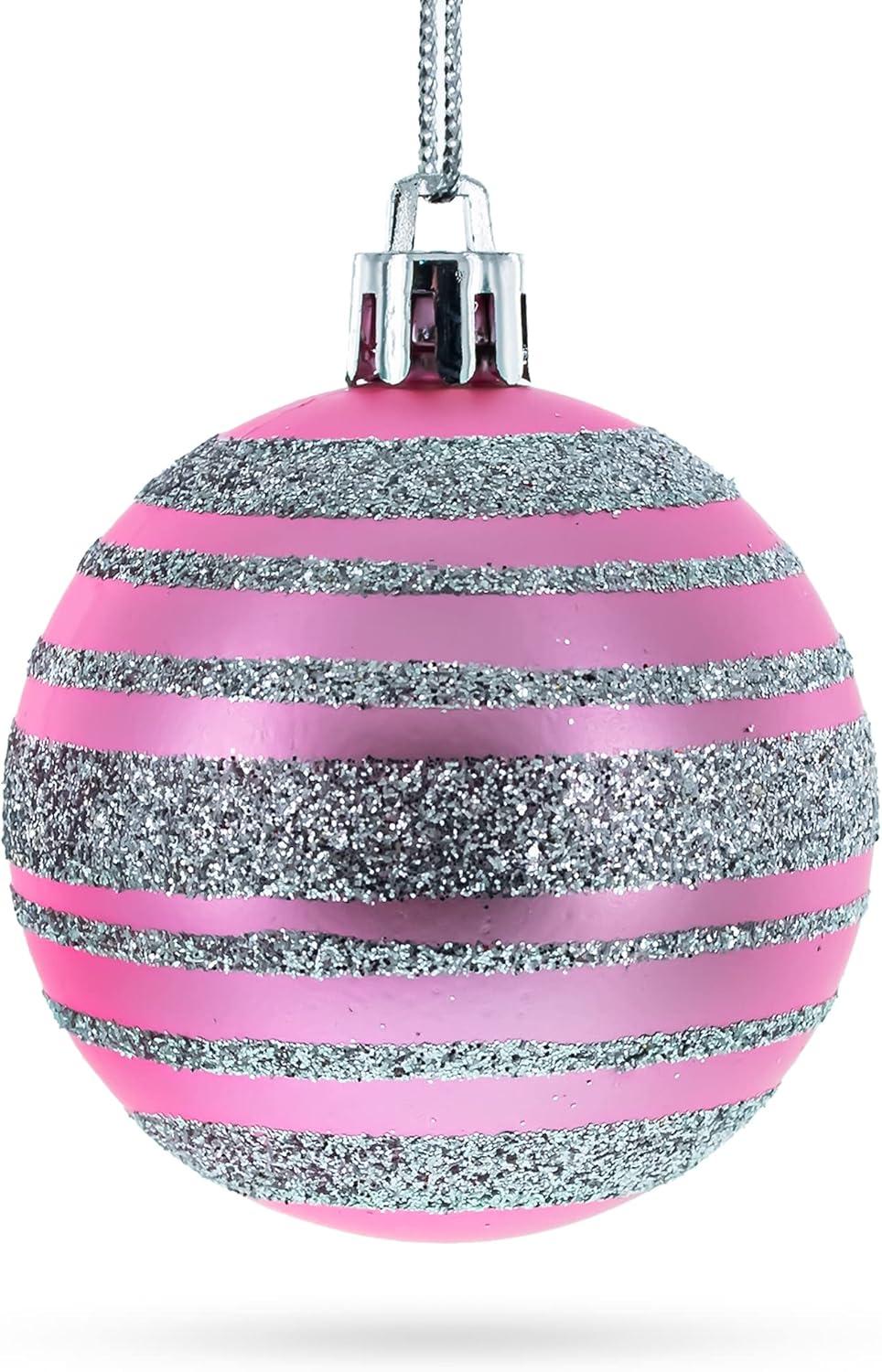 Elegant Set of 40-Piece Pink Ball Christmas Ornaments