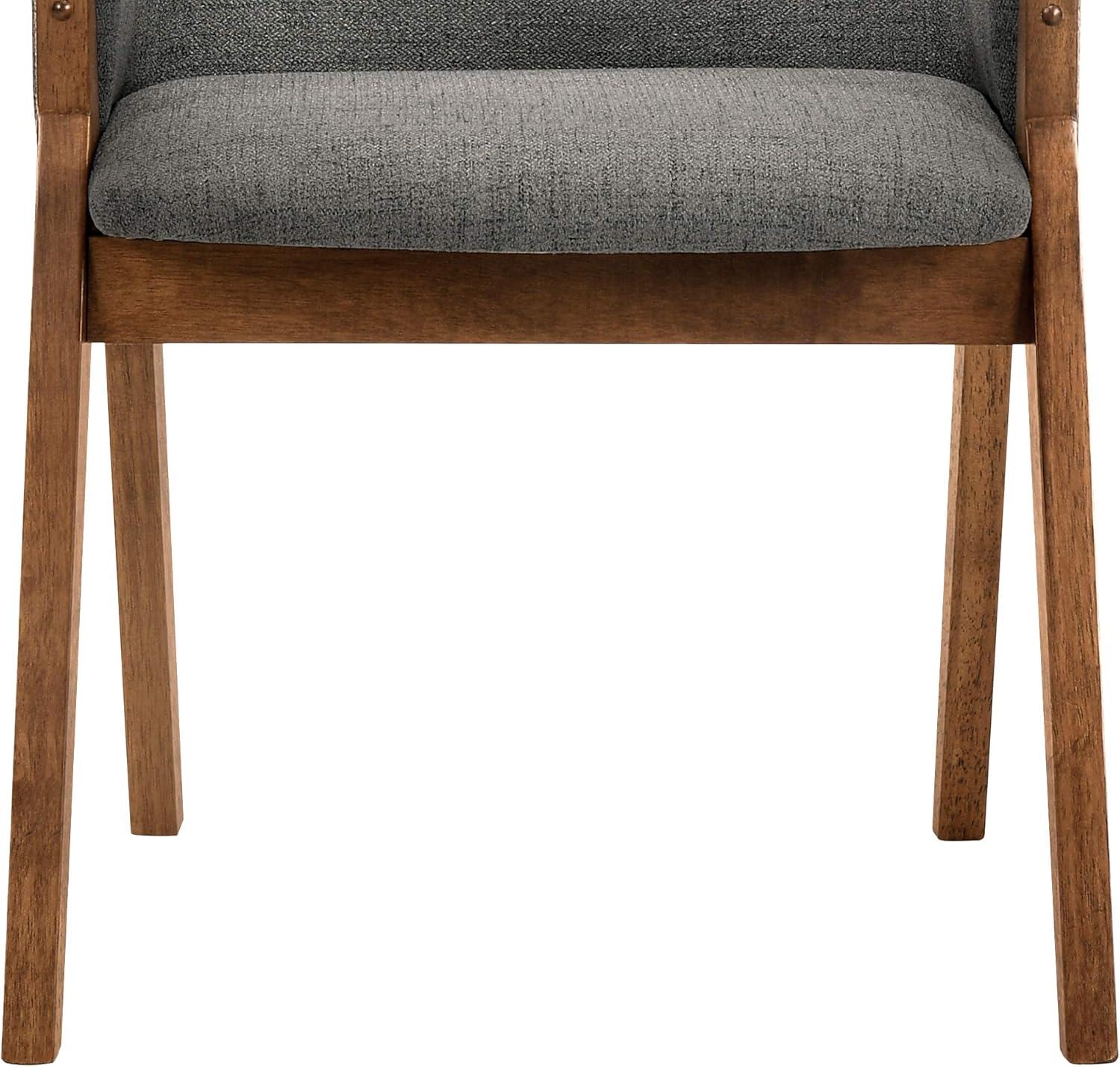 Armen Living Renzo 18" Wood Dining Side Chairs in Charcoal/Walnut (Set of 2)