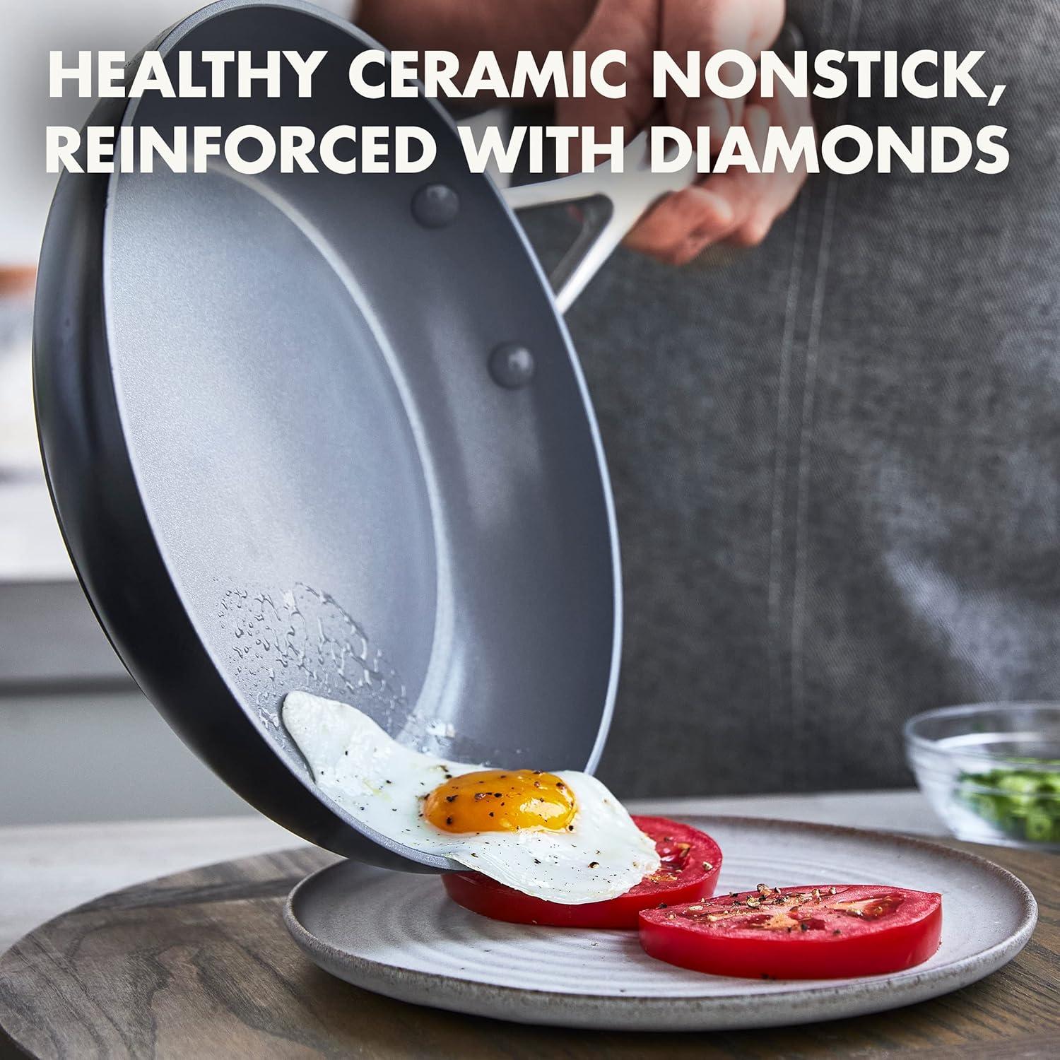 GreenPan GreenPan Valencia Pro Healthy Ceramic Nonstick 10" Frying Pan with Lid