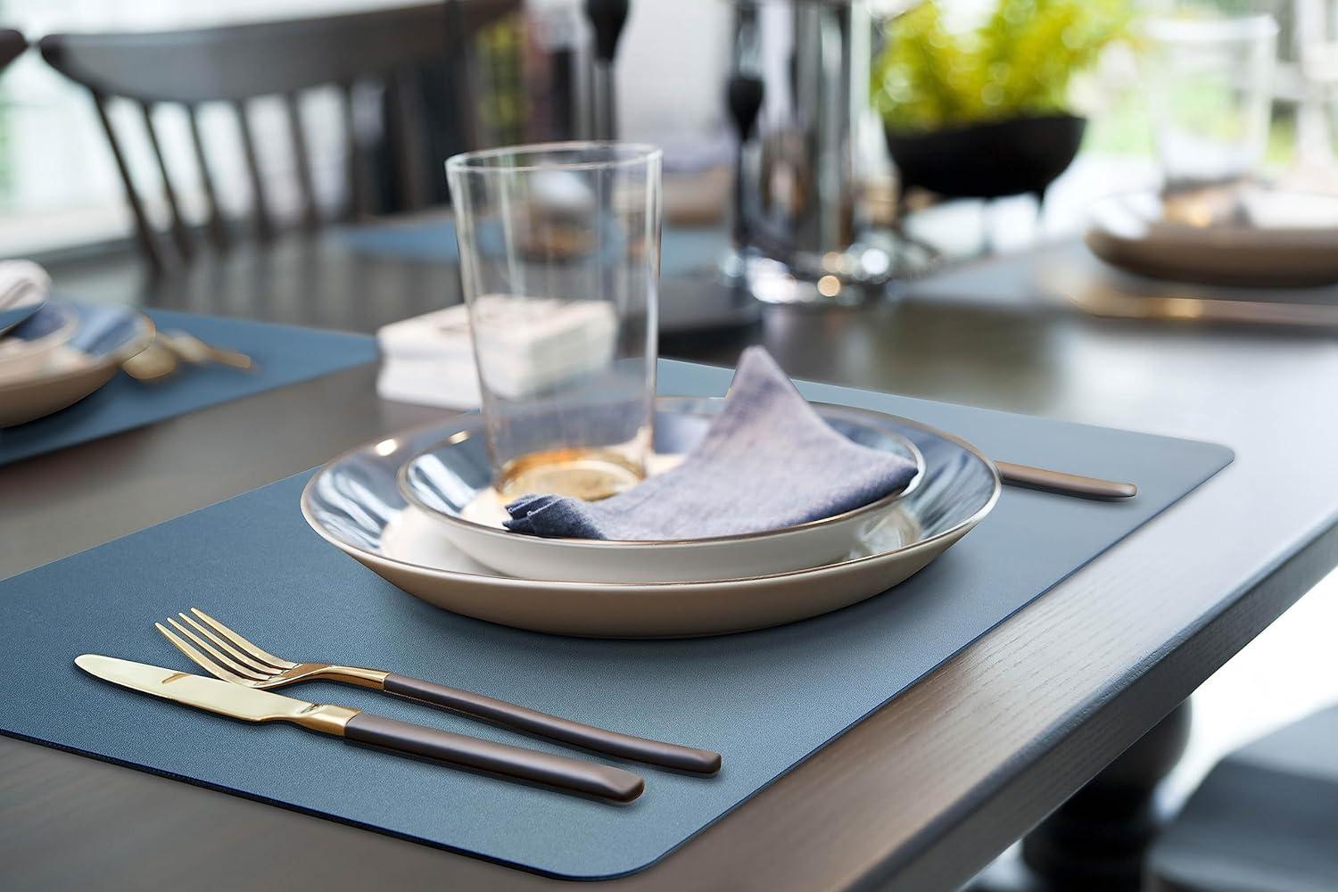 Faux Leather Solid Rectangle Placemat