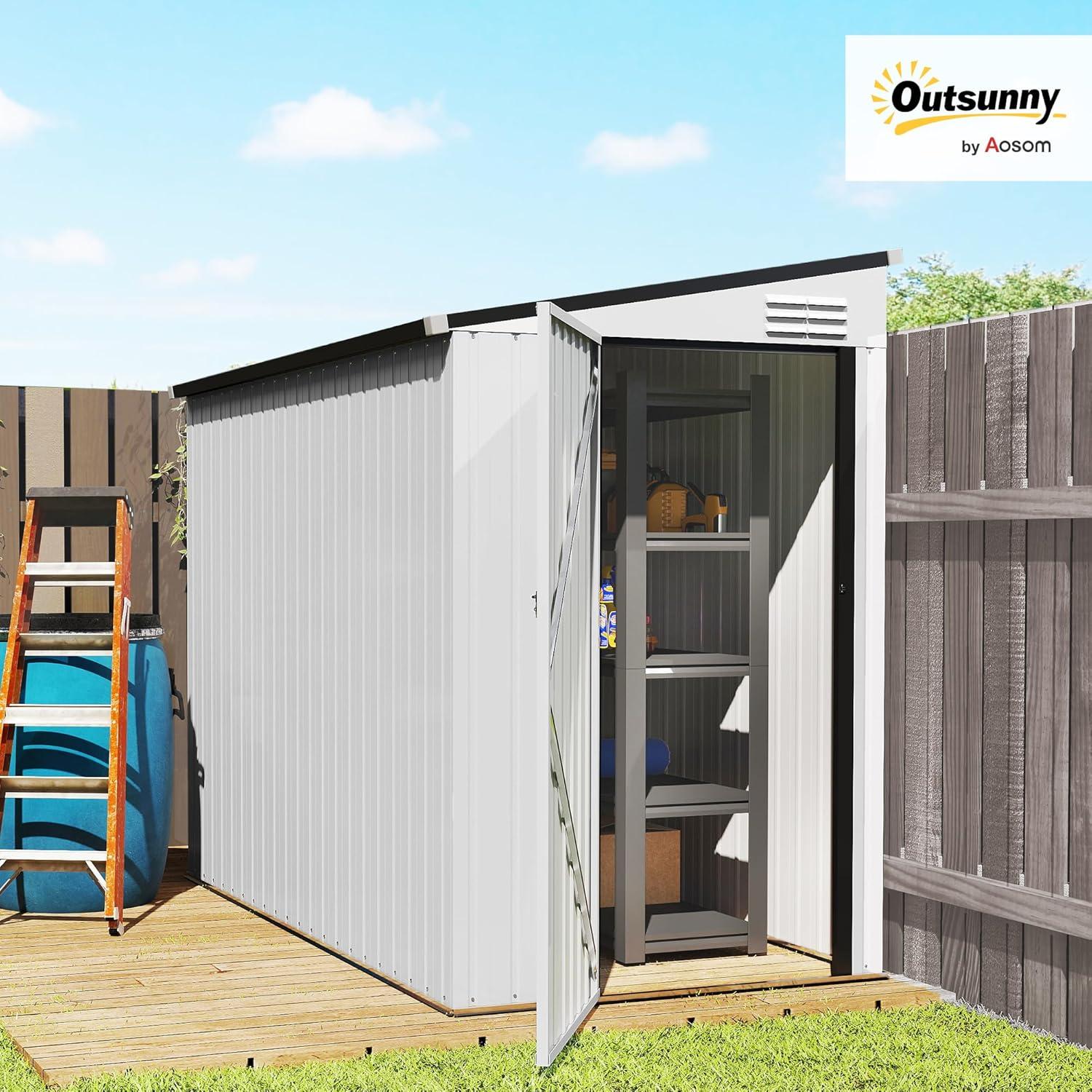 Outsunny Metal Lean-to Storage Shed