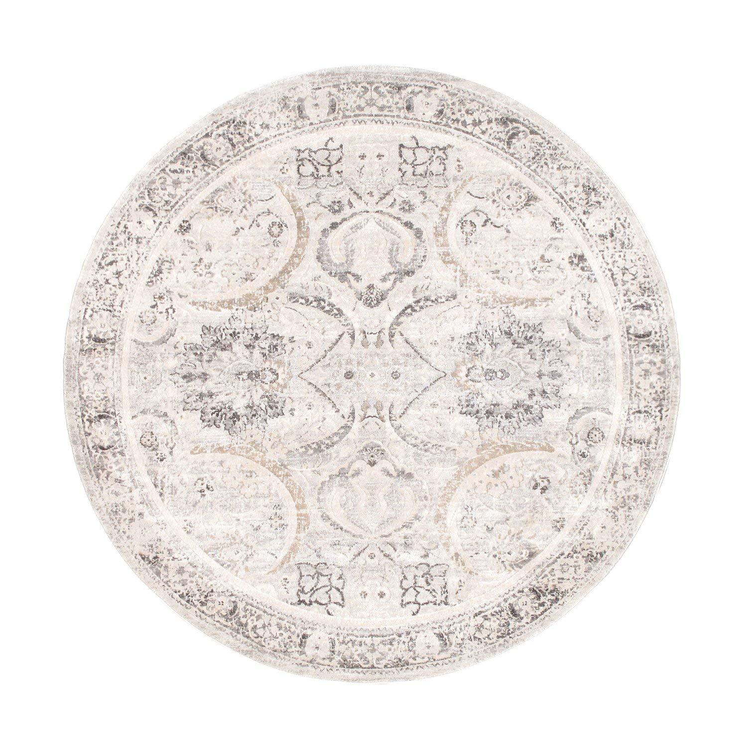 Pasargad Amadeus Power Loom Oriental Area Rug in Ivory/Gray