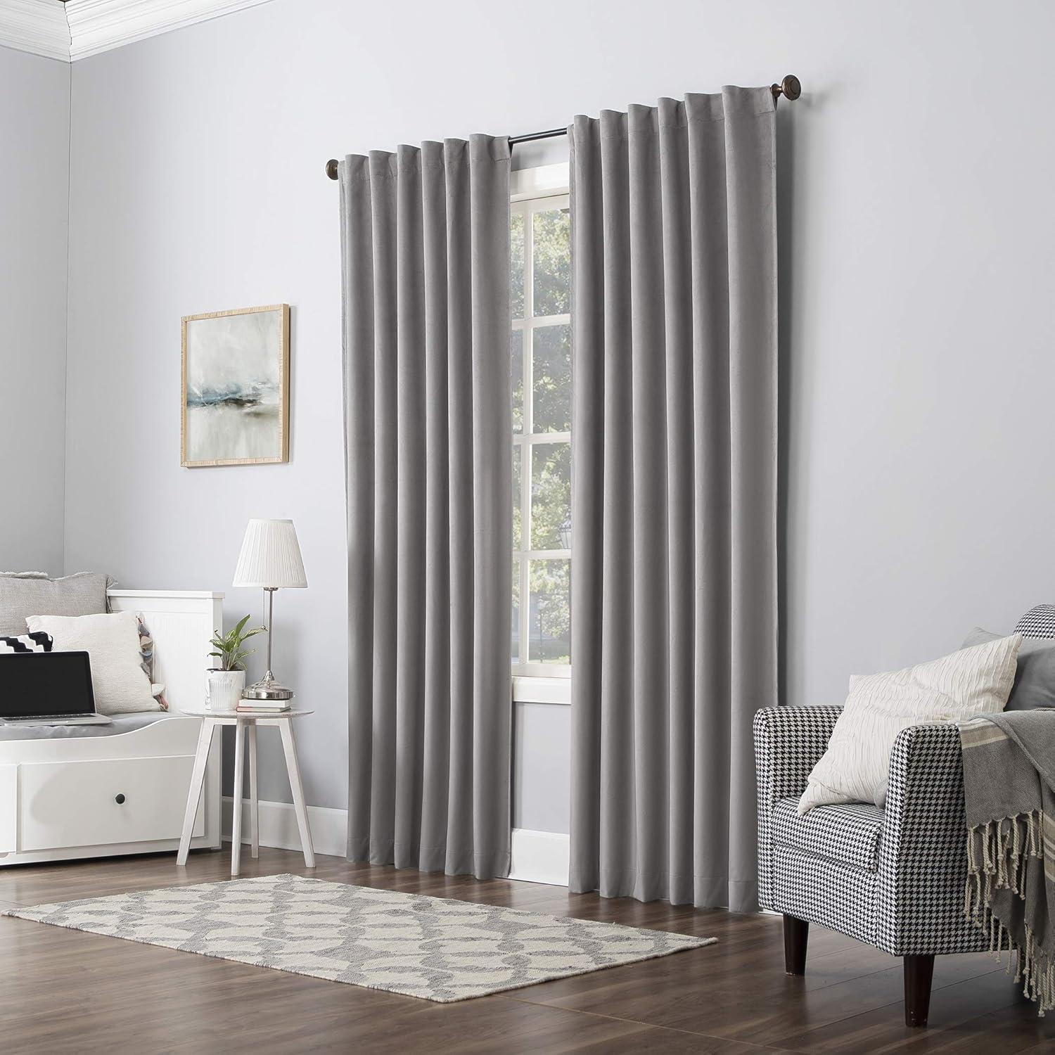 Sun Zero Velvet Noise Reducing Thermal Extreme 100% Blackout Back Tab Curtain Panel