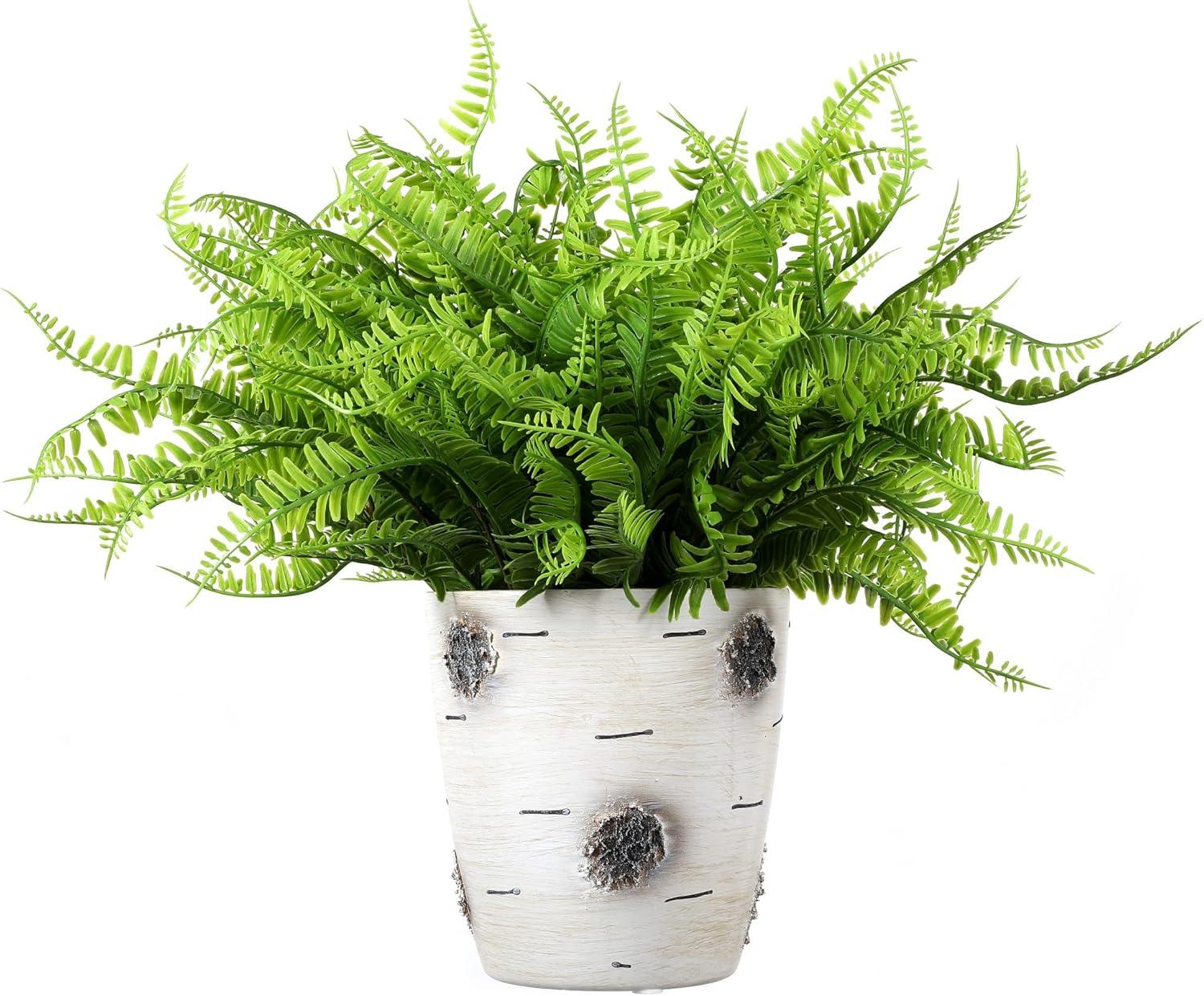 Grand Verde Boston Ferns Artificial Greenery Bush Real Touch Plastic Tassel Shrub Leaf Faux Plants - 10pcs Bulk (Light Green)