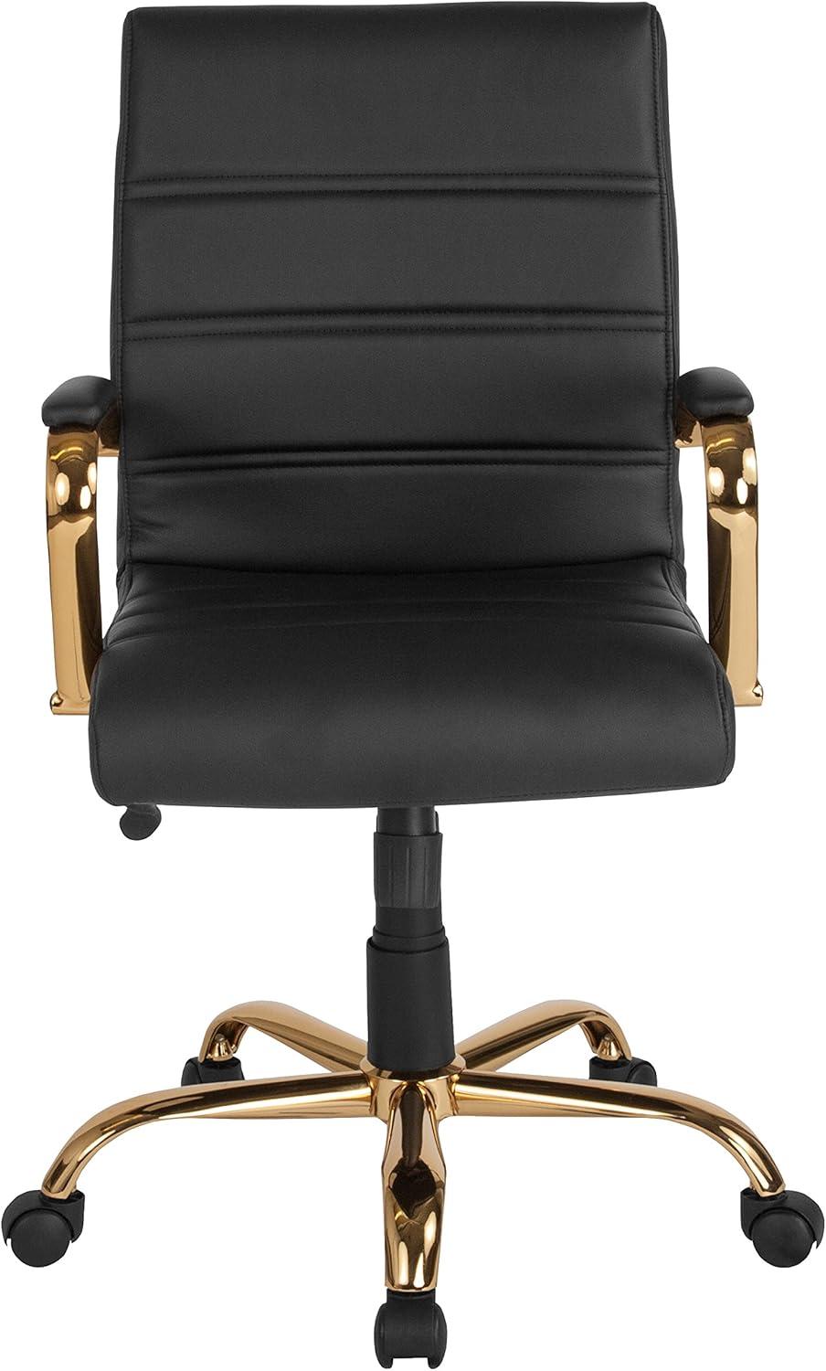 Flash Furniture Mid-Back Executive Swivel Office Chair with Metal Frame and Arms