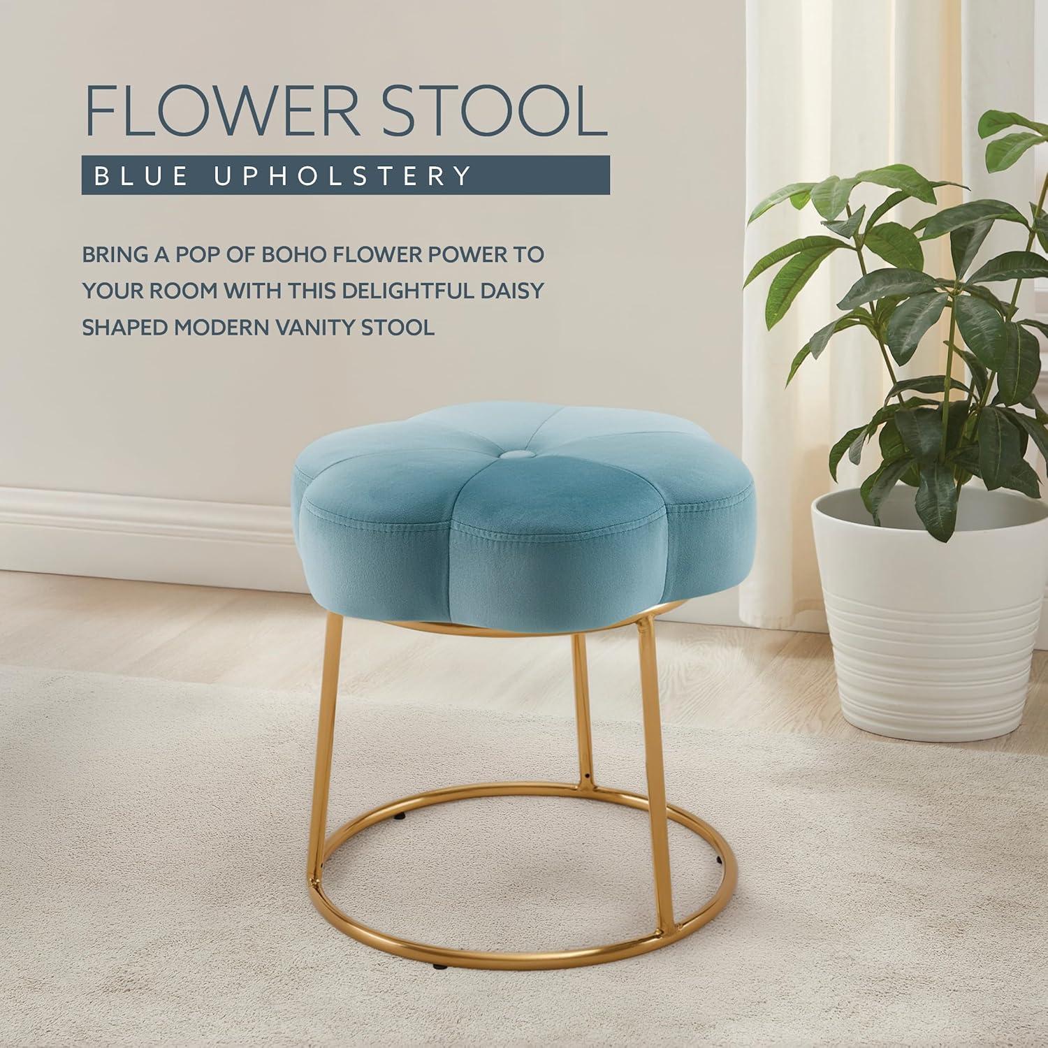 Ciara Flower Cushioned Vanity Stool