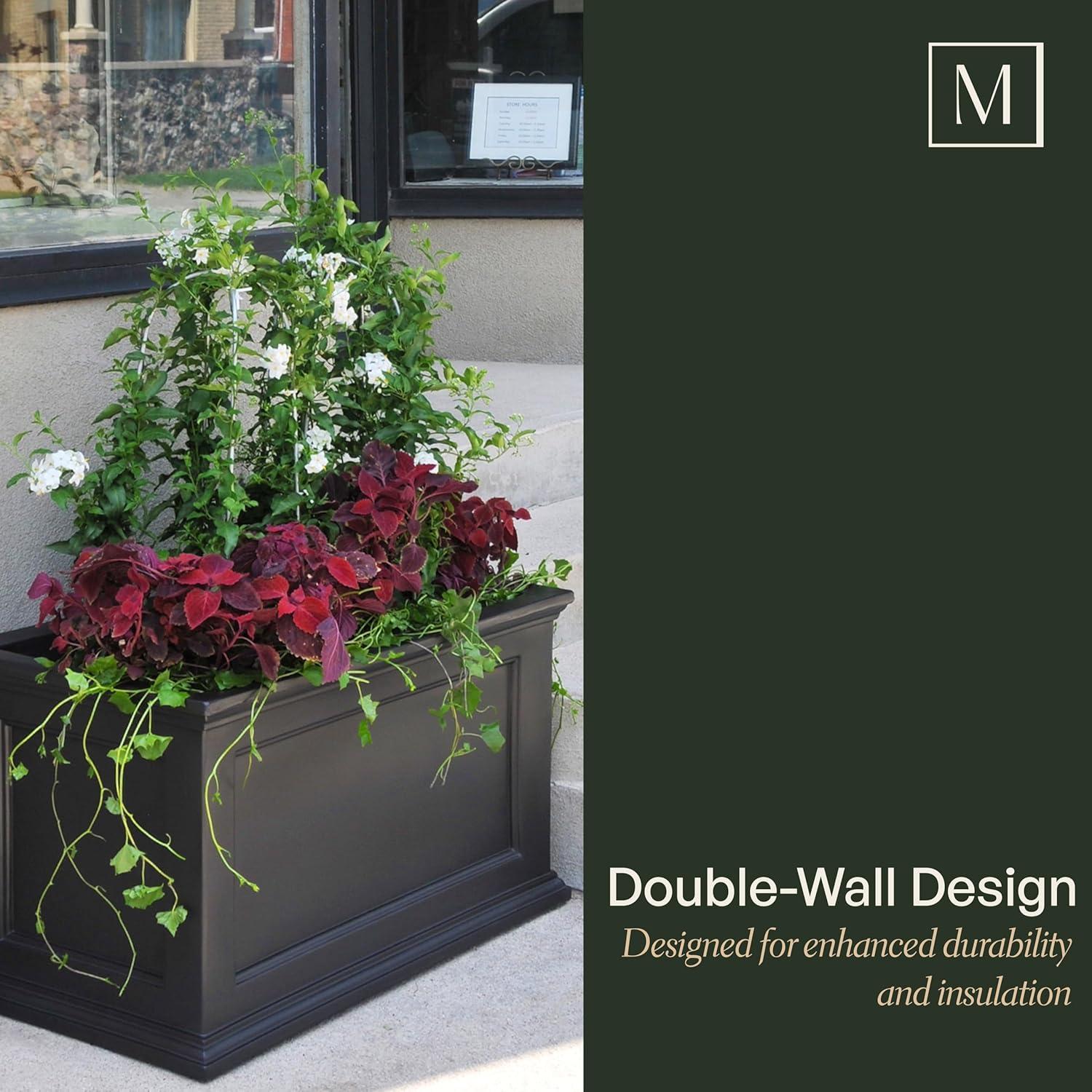 Winston Porter Anastasiya 20"x36" Resin Planter with Water Reservoir