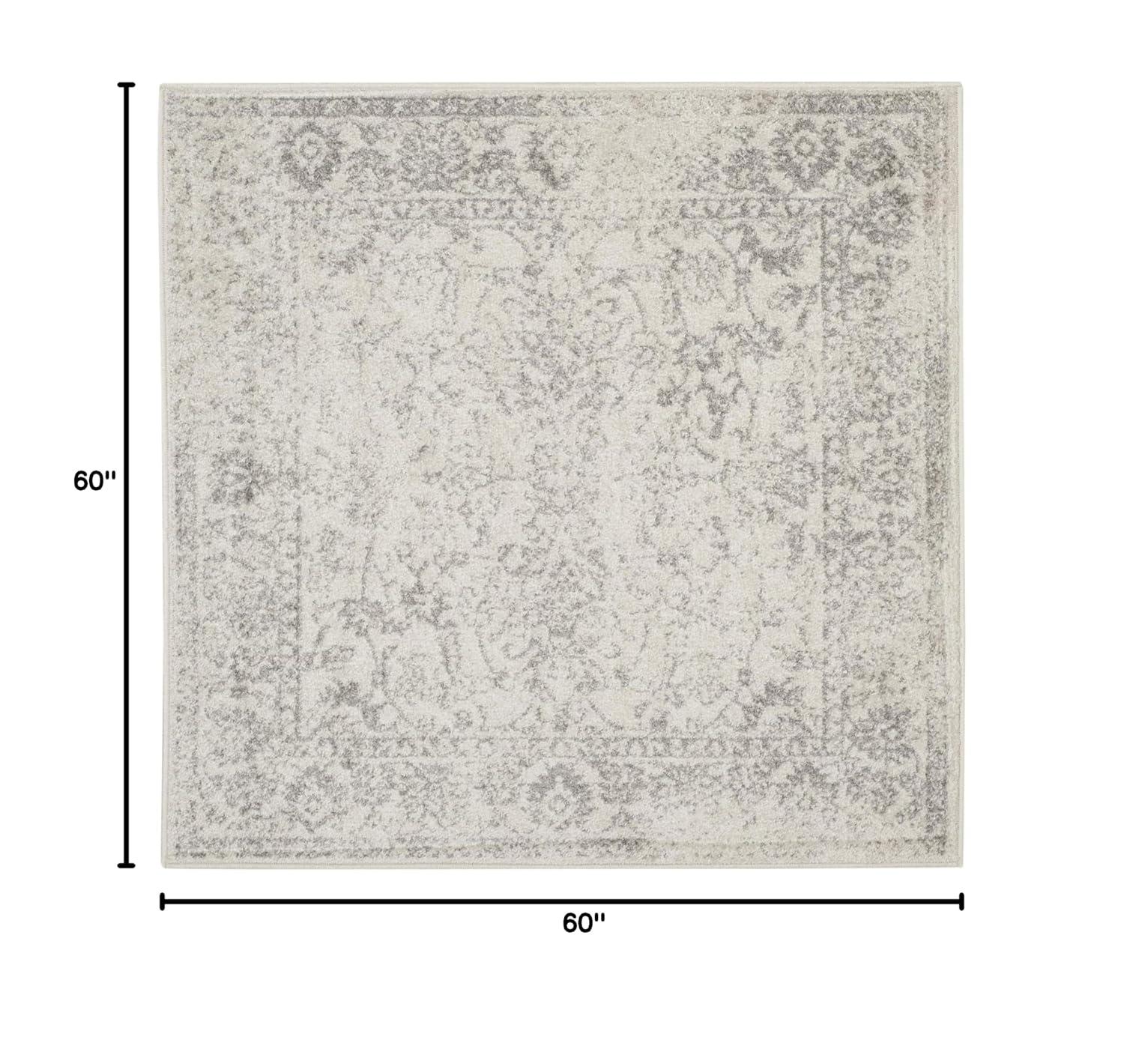 Adirondack ADR109 Machine Made Indoor Area Rug - Ivory/Silver - 5'x5' - Safavieh