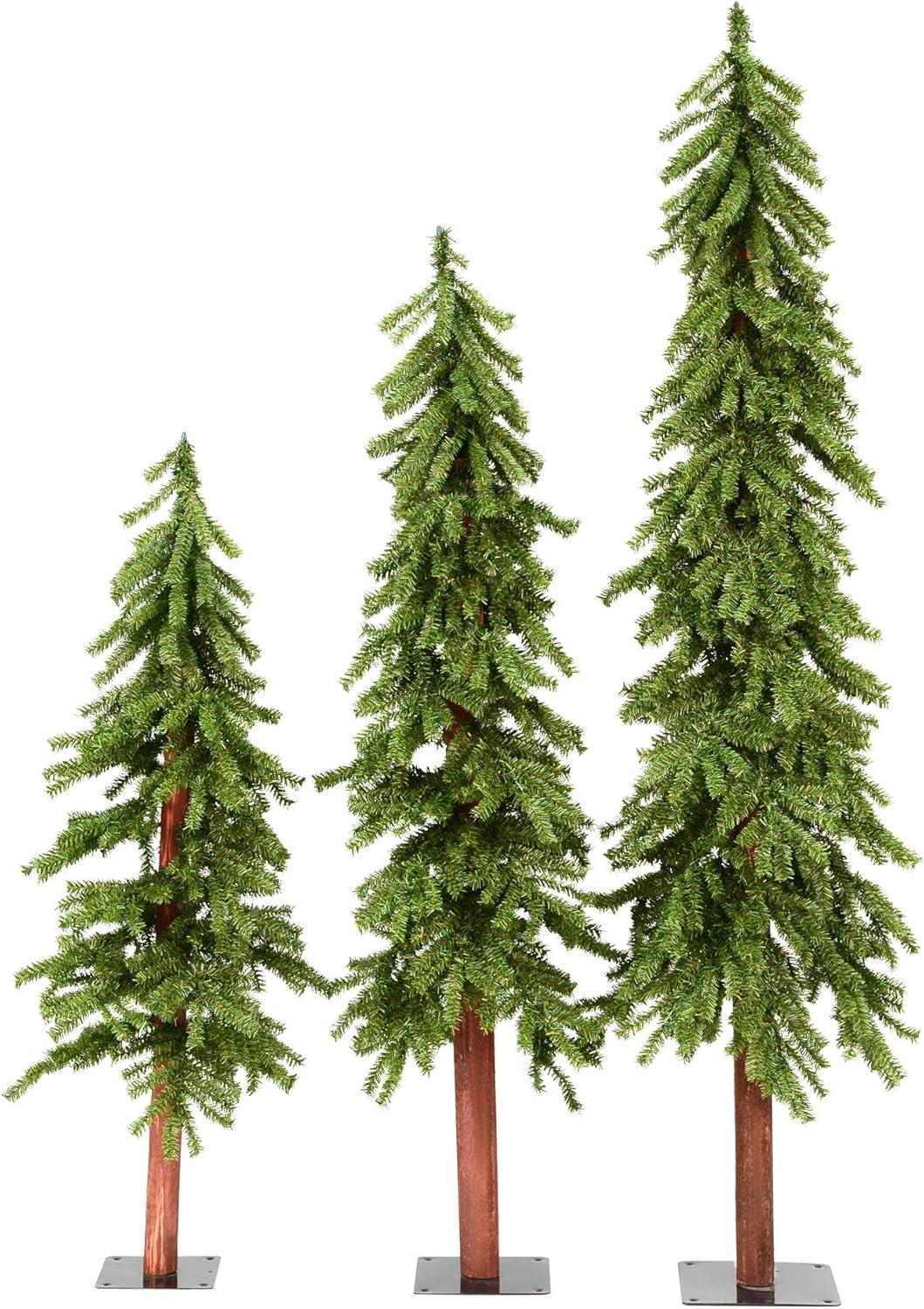 Vickerman 4' 5' 6' Natural Alpine Artificial Christmas Tree Set, Unlit