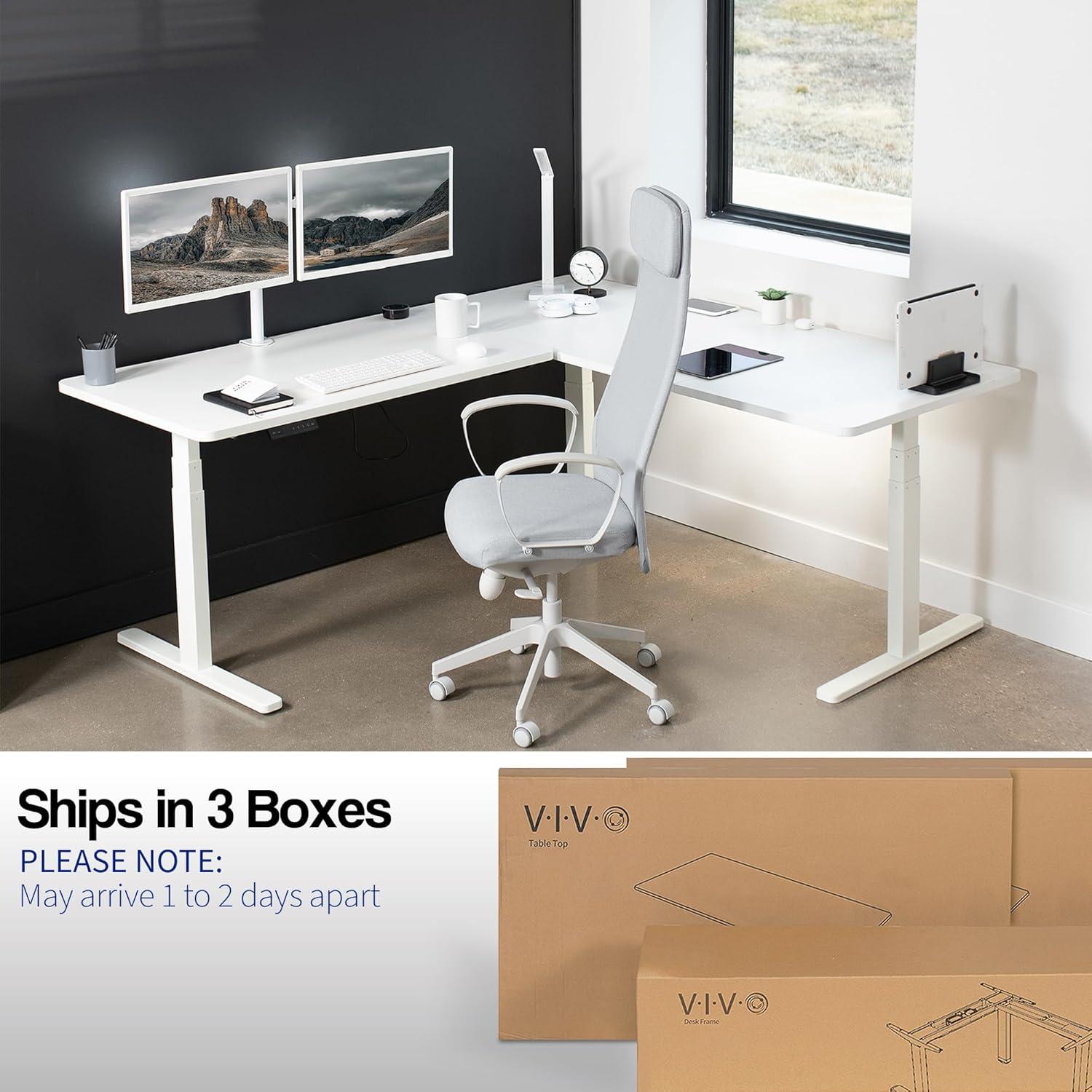 VIVO Electric 77" x 71" Corner Stand Up Desk, 3E7B Series | Wayfair
