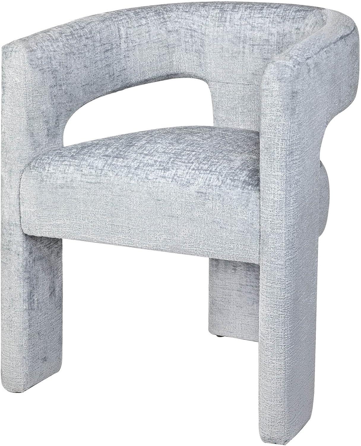 Jofran,Gwen Modern Luxury Jacquard Fabric Upholstered Sculpture Armchair- Blue Color