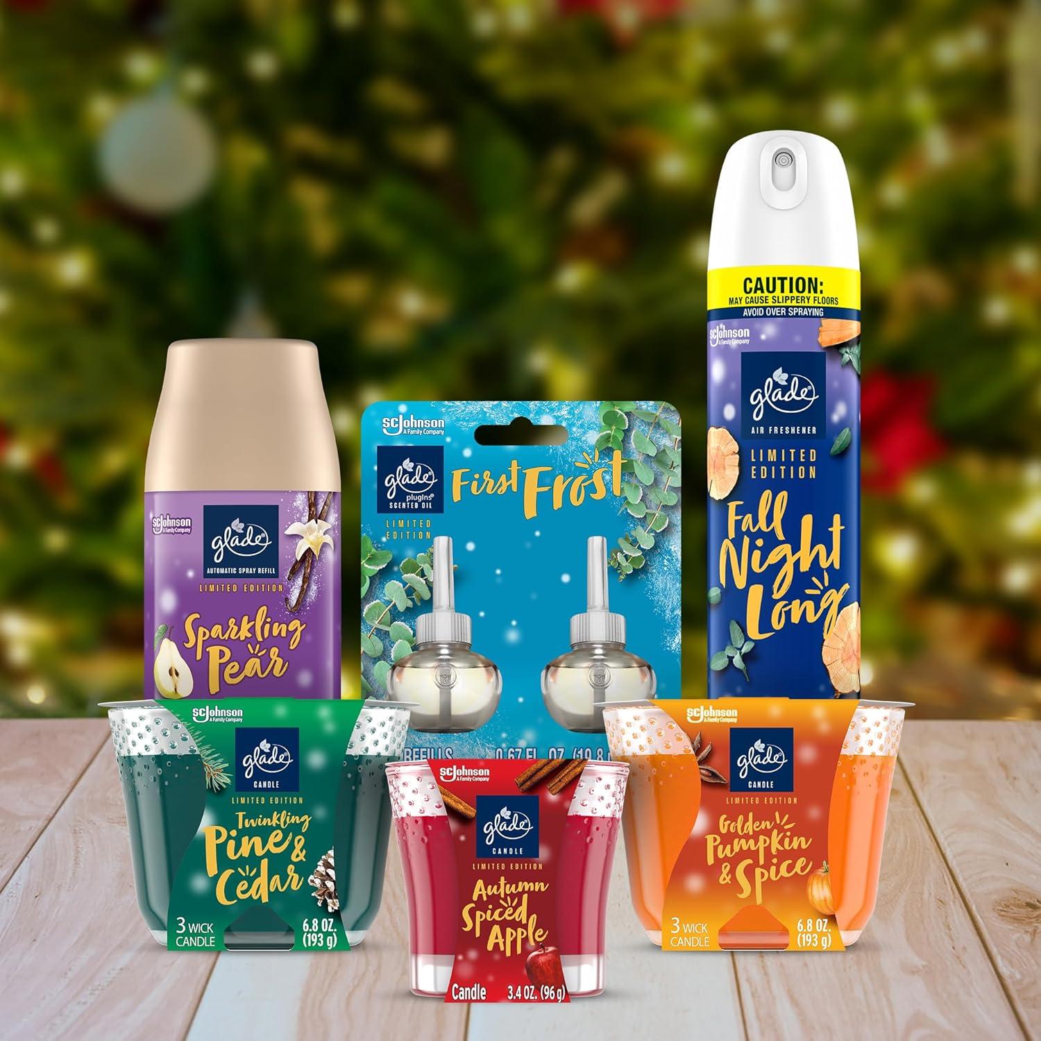Glade Scented Candle, First Frost, Fragrance Infused with Essential Oils, 3.4 oz Each, 2 Count