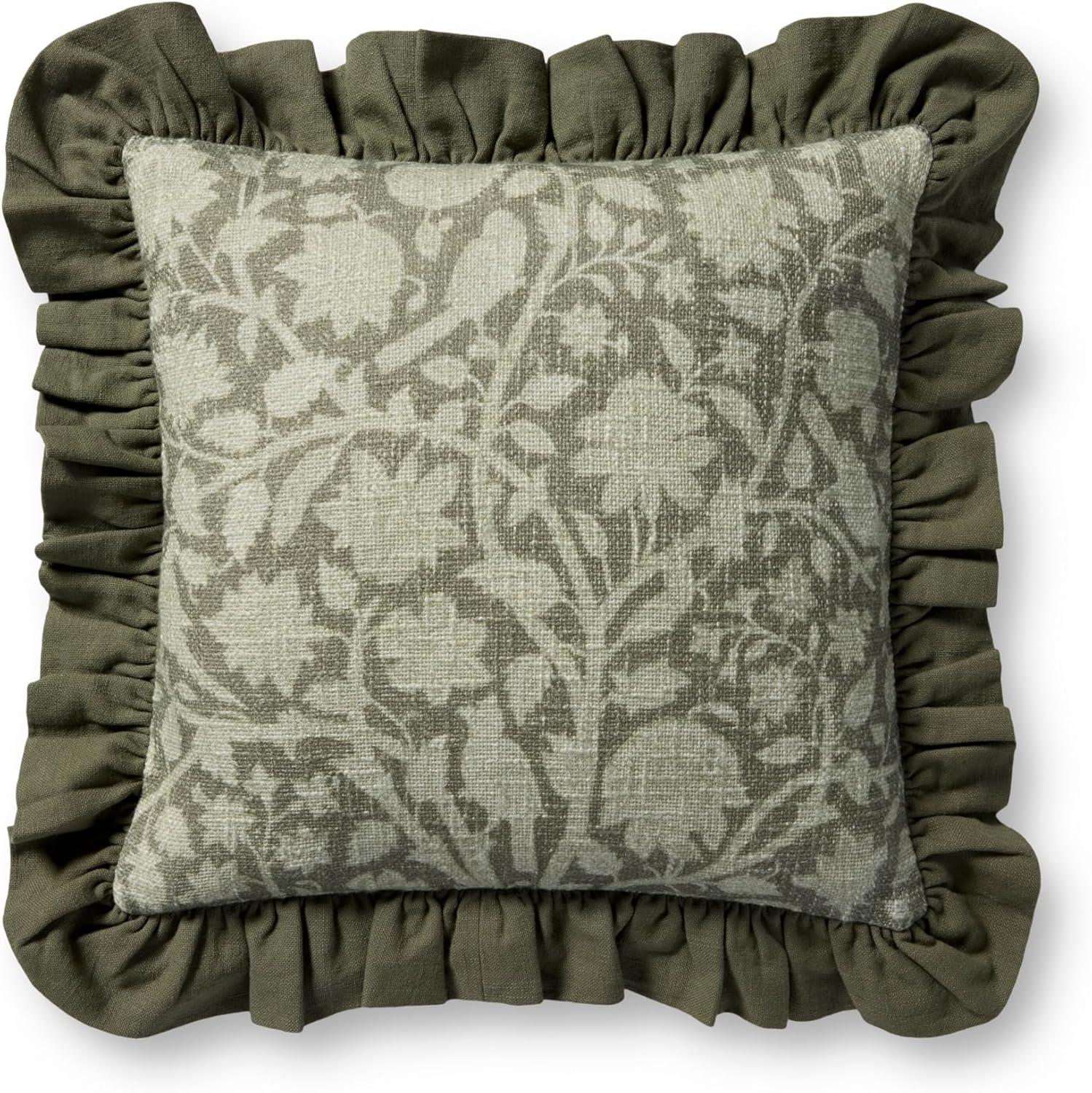 Kathleen Pillow by Chris Loves Julia x Loloi - Green / 18" x 18" / Polyester