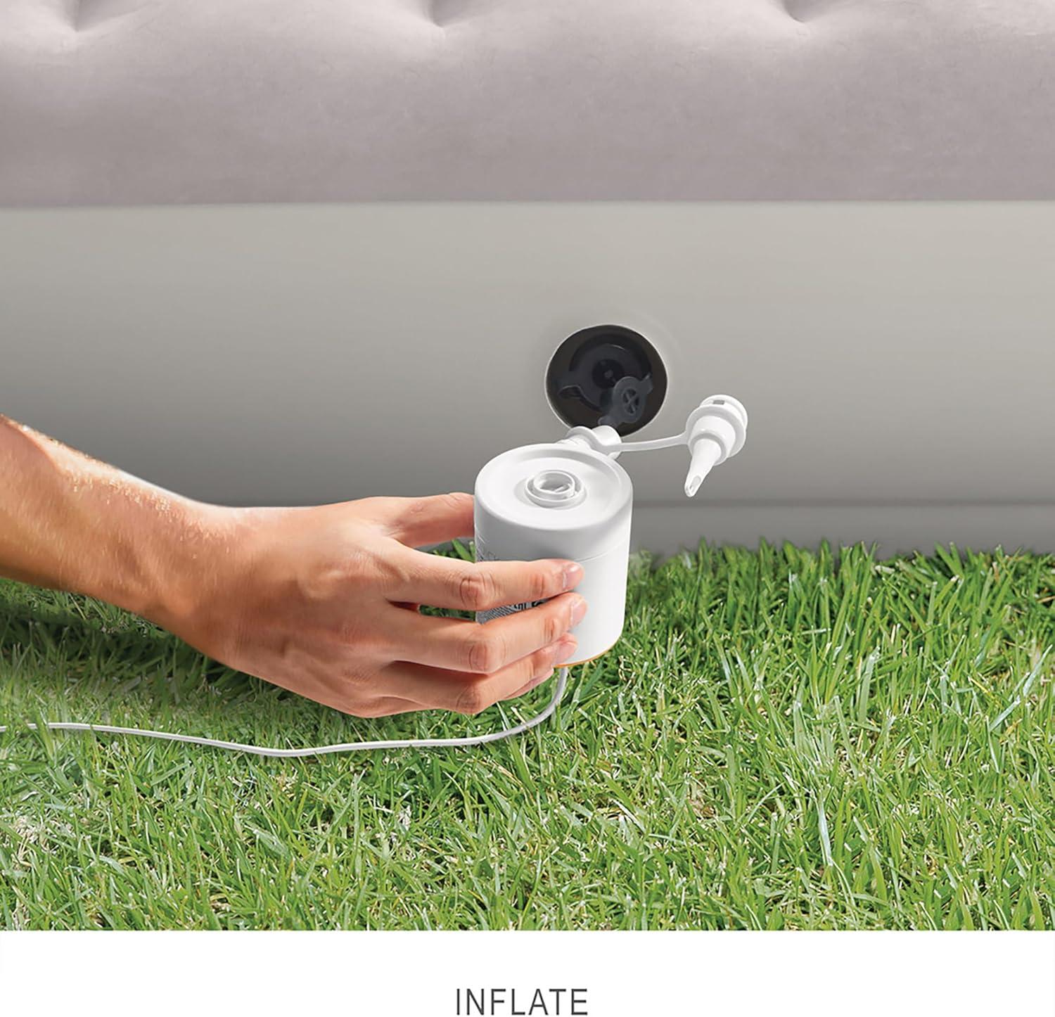 Intex: Quick-Fill Electric Air Pump - USB150 - Inflate Mattress-Floats, 2 Interconnecting Nozzles, 8.5' USB-C Power Cord, 150 L/Min, 0.43 psi, 66616E