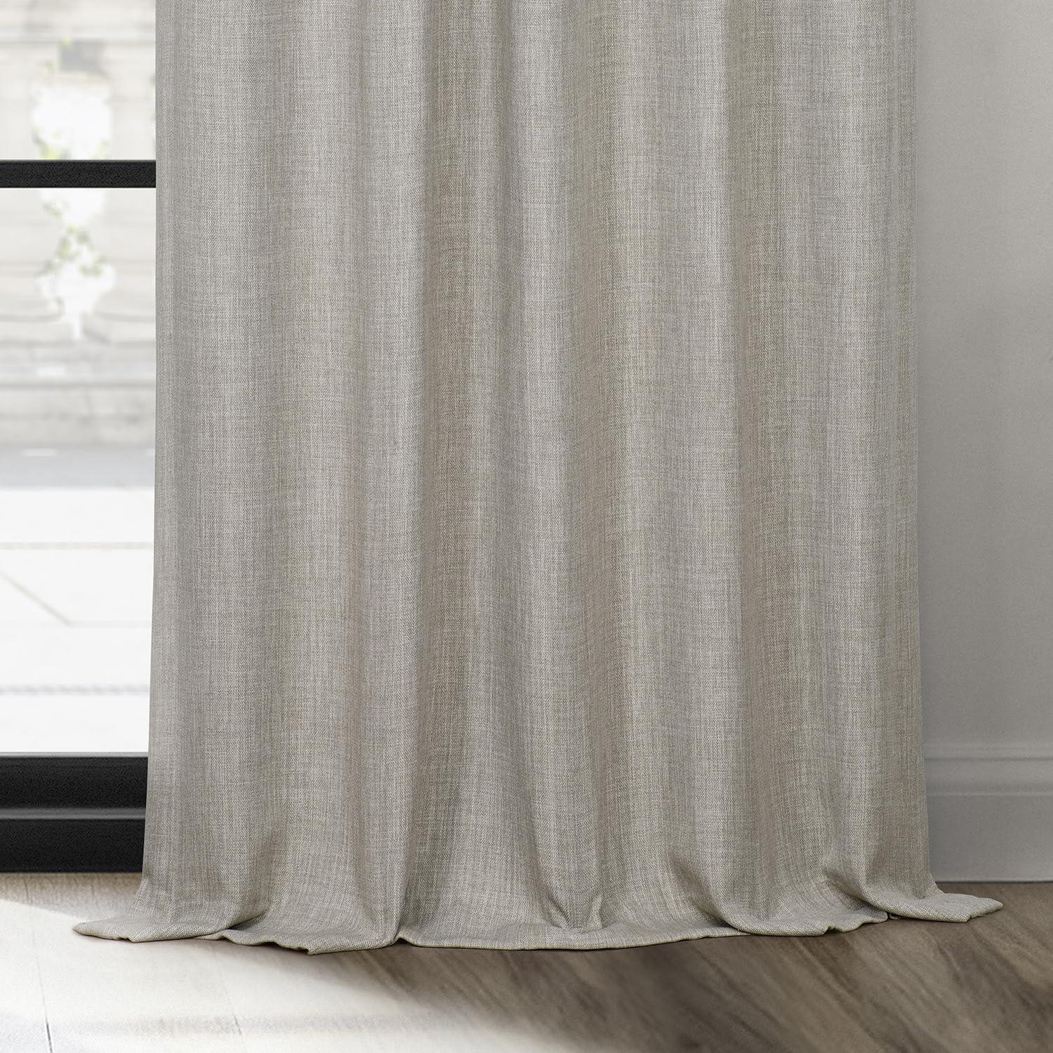 HPD Half Price Drapes Oatmeal Faux Linen Room Darkening Curtains for Bedroom & Living Room Curtains (1 Panel), Door & Window Curtains 108 inches long, Rod Pocket curtains & drapes, 50W X 108L