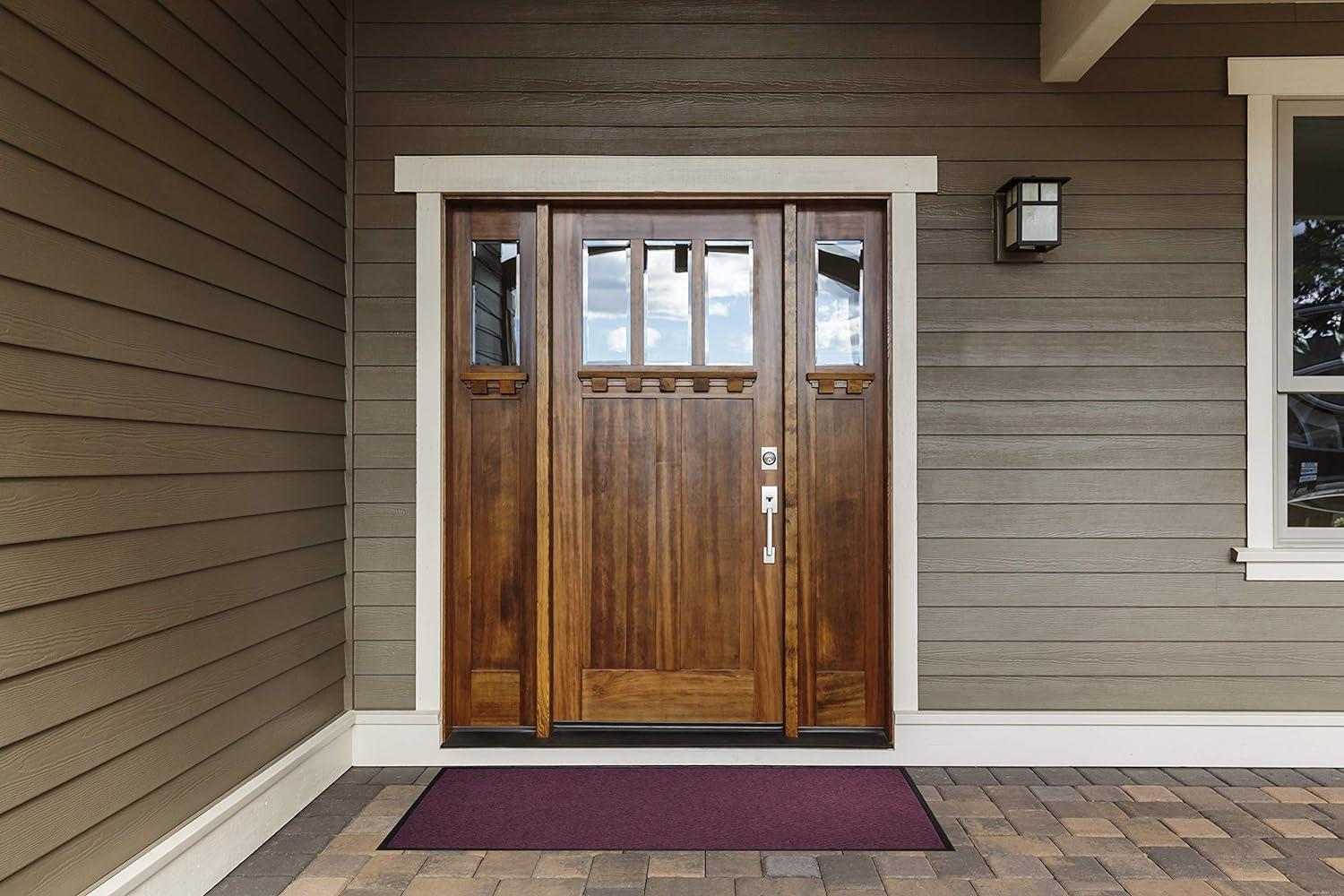 Navy Blue 3' x 4' Commercial-Grade Entrance Mat with Rubber Border