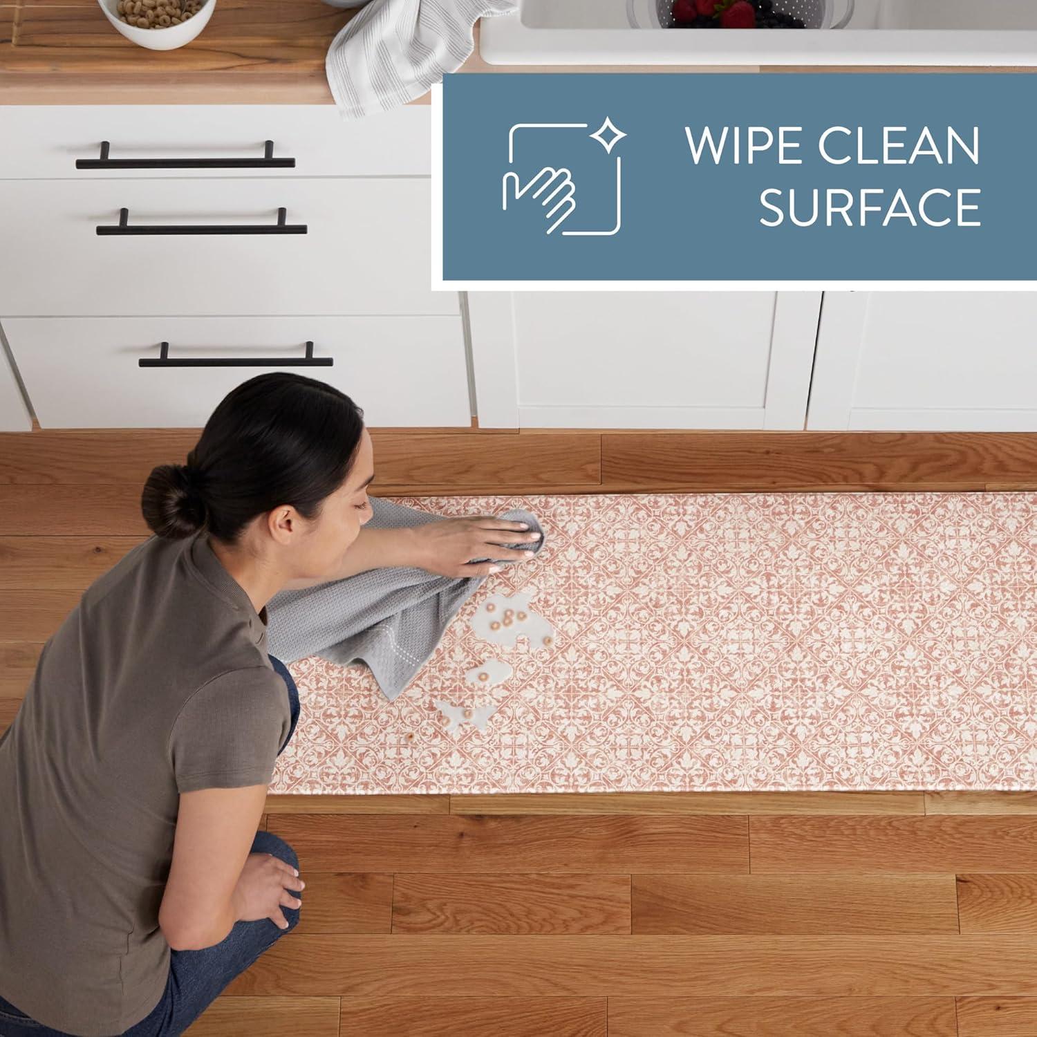 Town & Country Living TOWN & COUNTRY BASICS Comfort Plus Non-Slip Backing Vintage Medallion Tile Anti Fatigue Comfort Mat