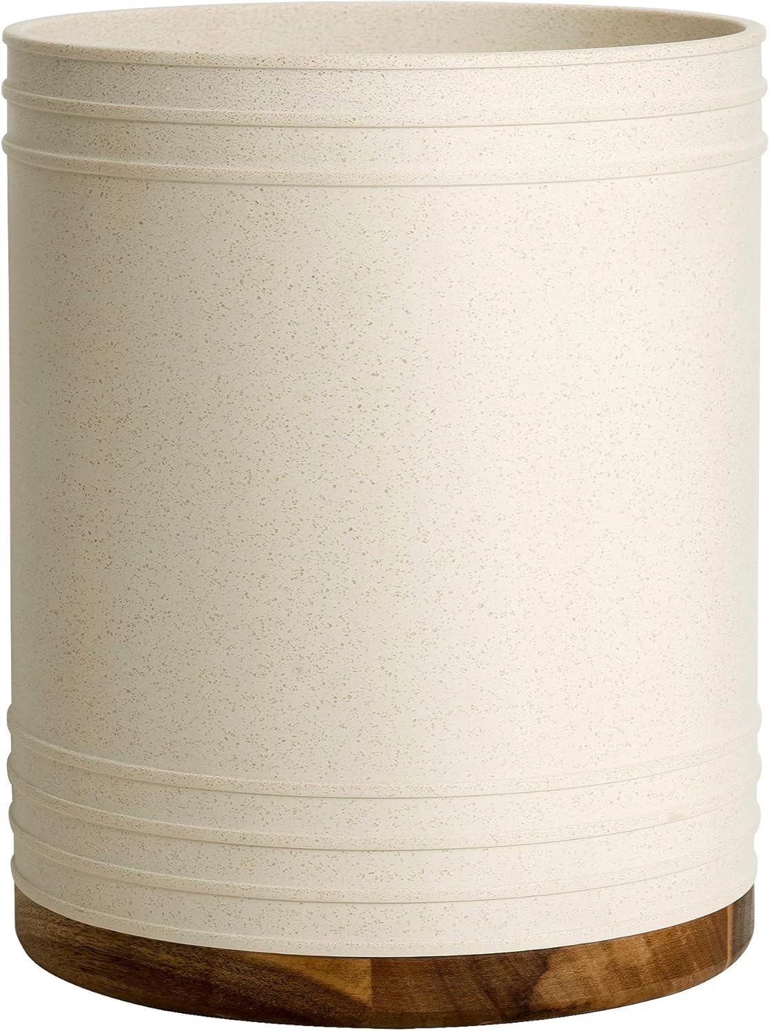 Marson Wastebasket Natural - Allure Home Creations: Resin & Wood, 9.7" High, 169oz Capacity