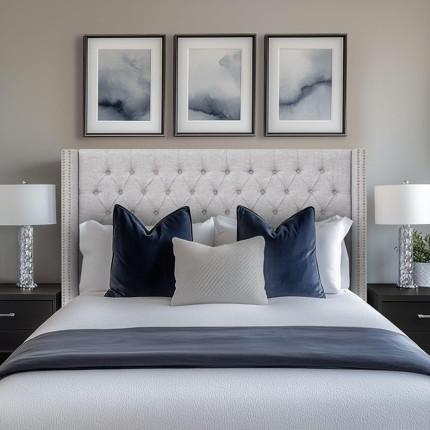 Amelia Upholstery Headboard Grey Queen