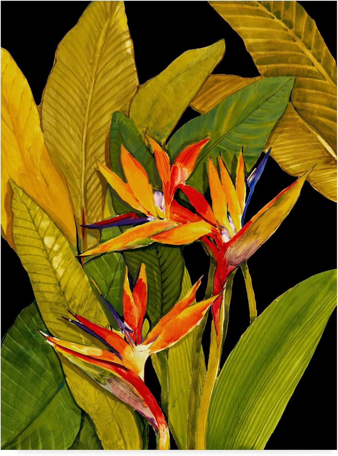 Large Multicolor Canvas Art with Bird of Paradise