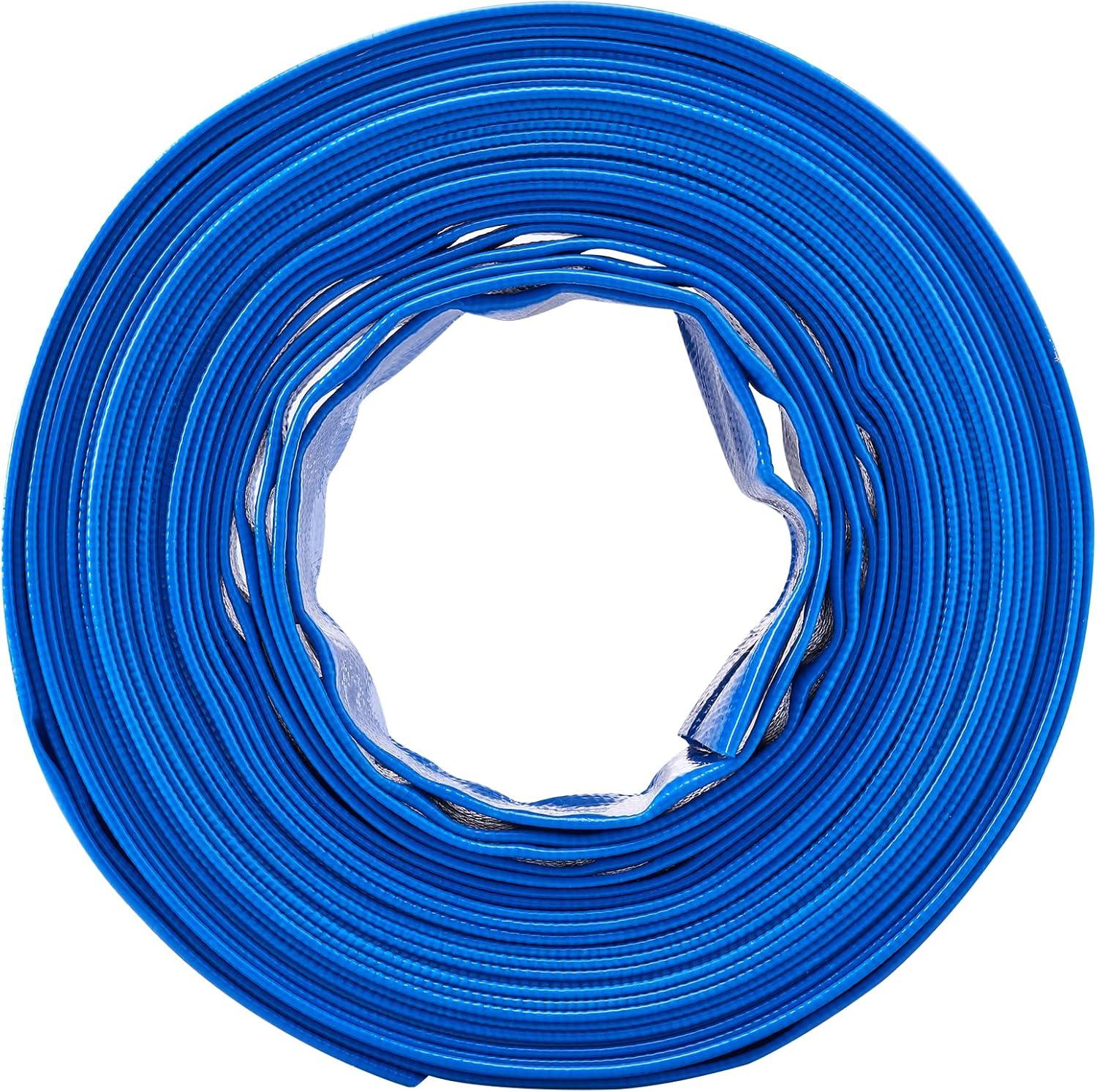 VEVOR Backwash Hose 2 in x 50 ft PVC with Aluminum Camlock C & E Fittings  Clamps for Pumps Sand Filters Pools Drain Blue PVC - Clamps