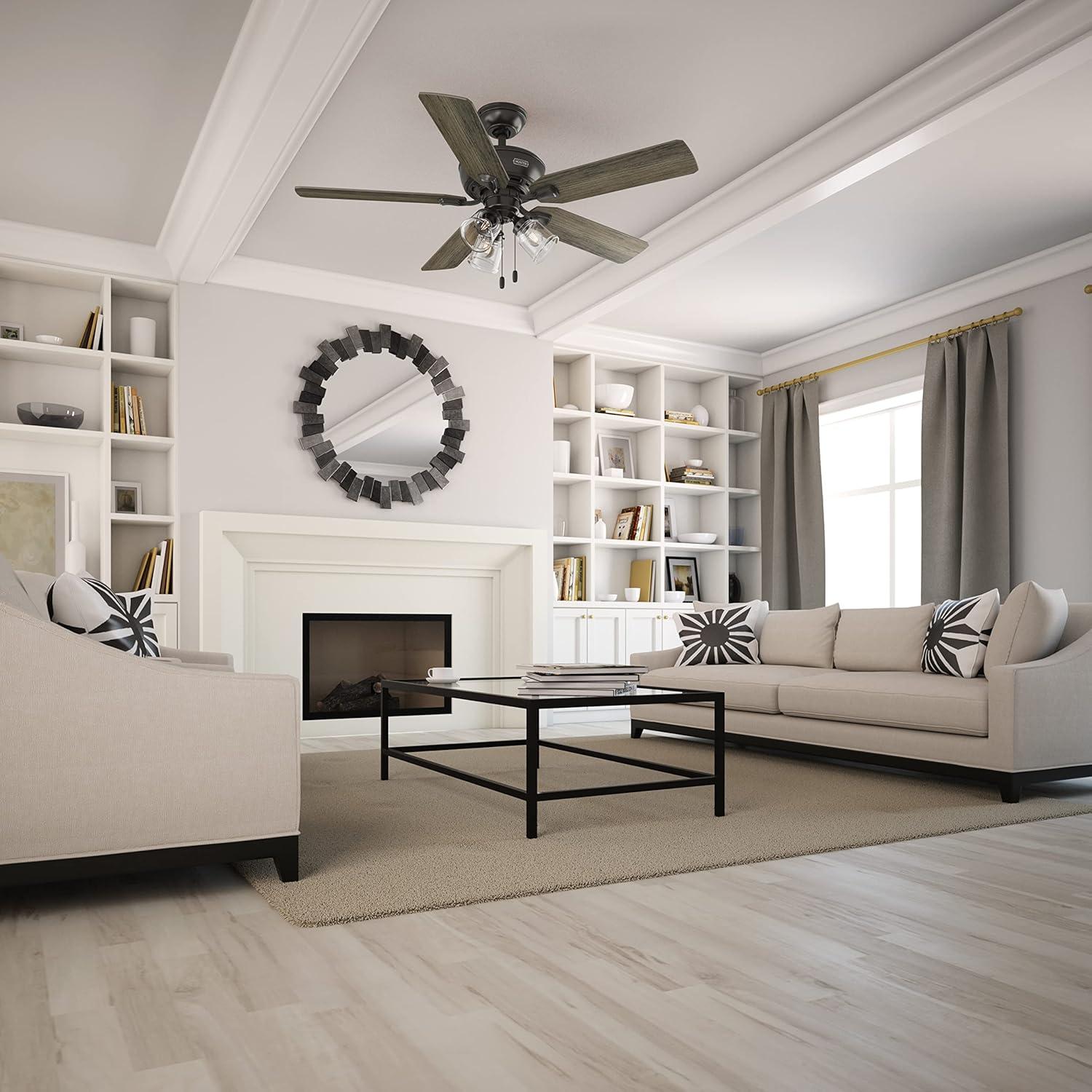 Hunter Fan 52" Rosner 5 - Blade Ceiling Fan With Lights and Pull Chains