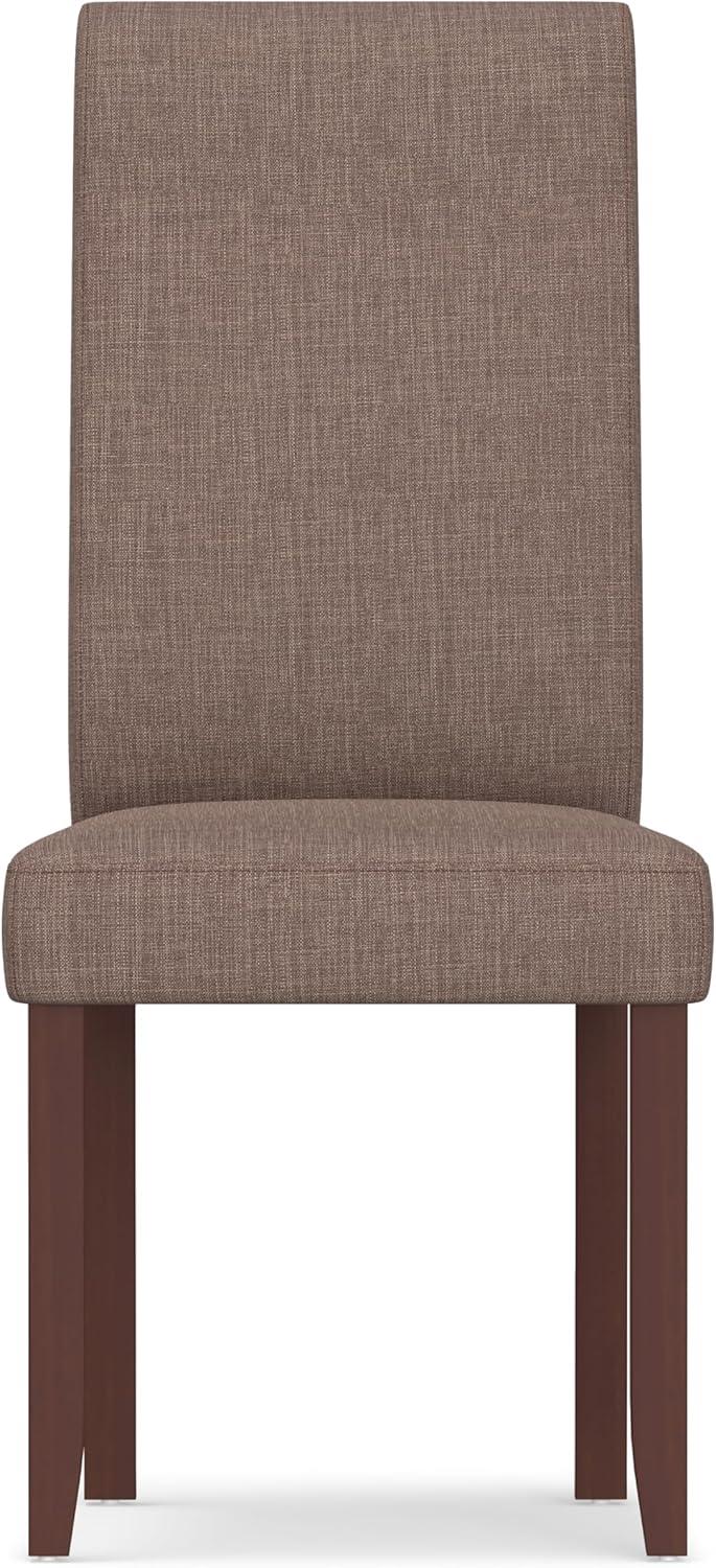 Acadian Parson Dining Chair (Set of 2) in Light Mocha Brown Linen Look Fabric