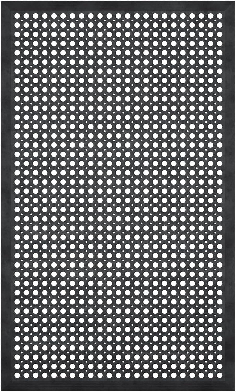 Ottomanson Heavy Duty Rubber Anti-Fatigue Commercial Floor Mat 36" x 60" Indoor Outdoor Non-Slip for Kitchen Garage