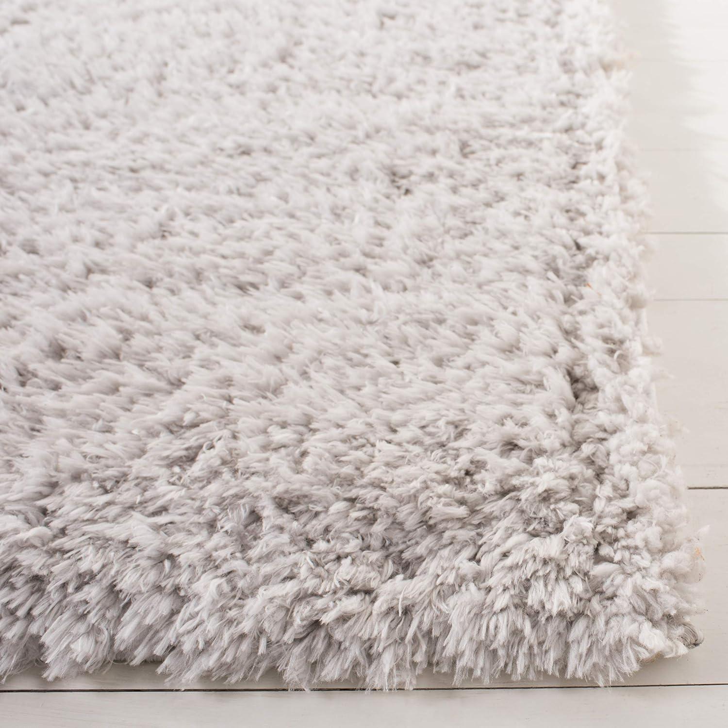 Madrid Shag 200 MDG256 Power Loomed Indoor Area Rug - Silver - 4'x6' - Safavieh
