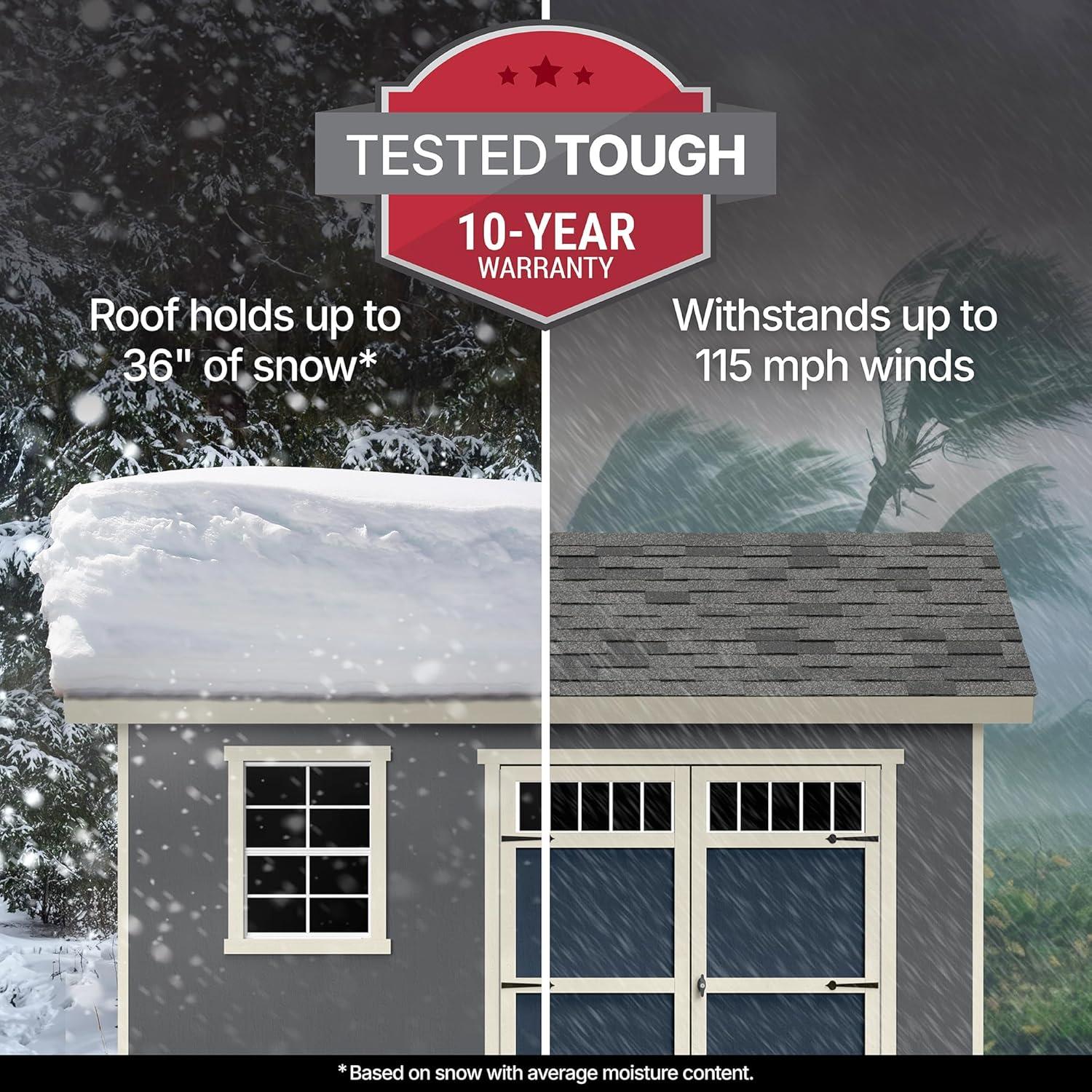 Handy Home Products Beachwood 8 ft. x 12 ft. Wood Storage Shed