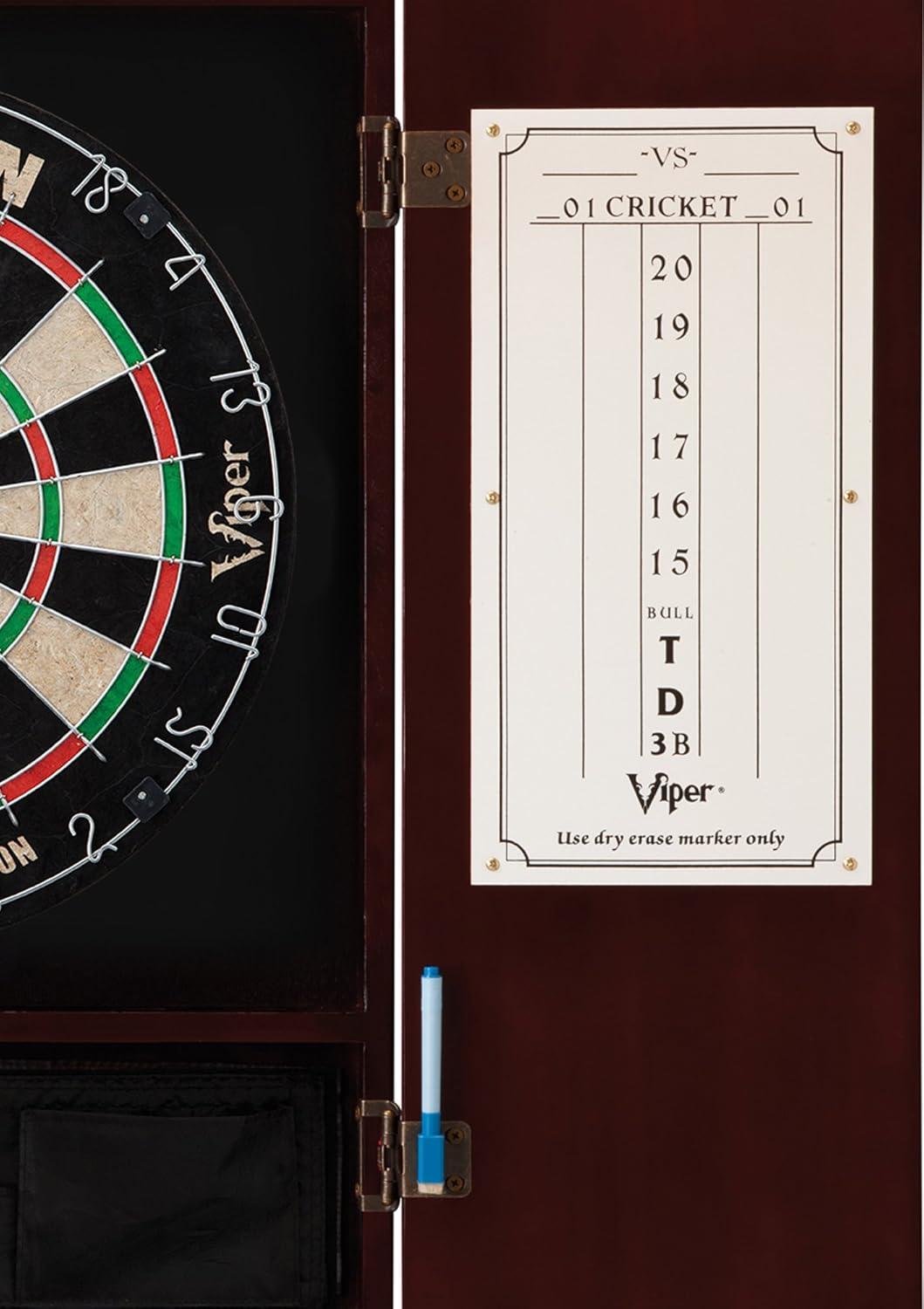 Viper Metropolitan Sisal Fiber Bristle Dartboard and Cabinet Set with Darts