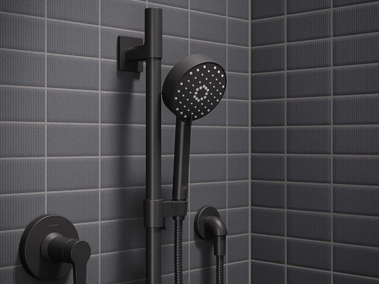 Matte Black Adjustable Height Rain Shower Kit